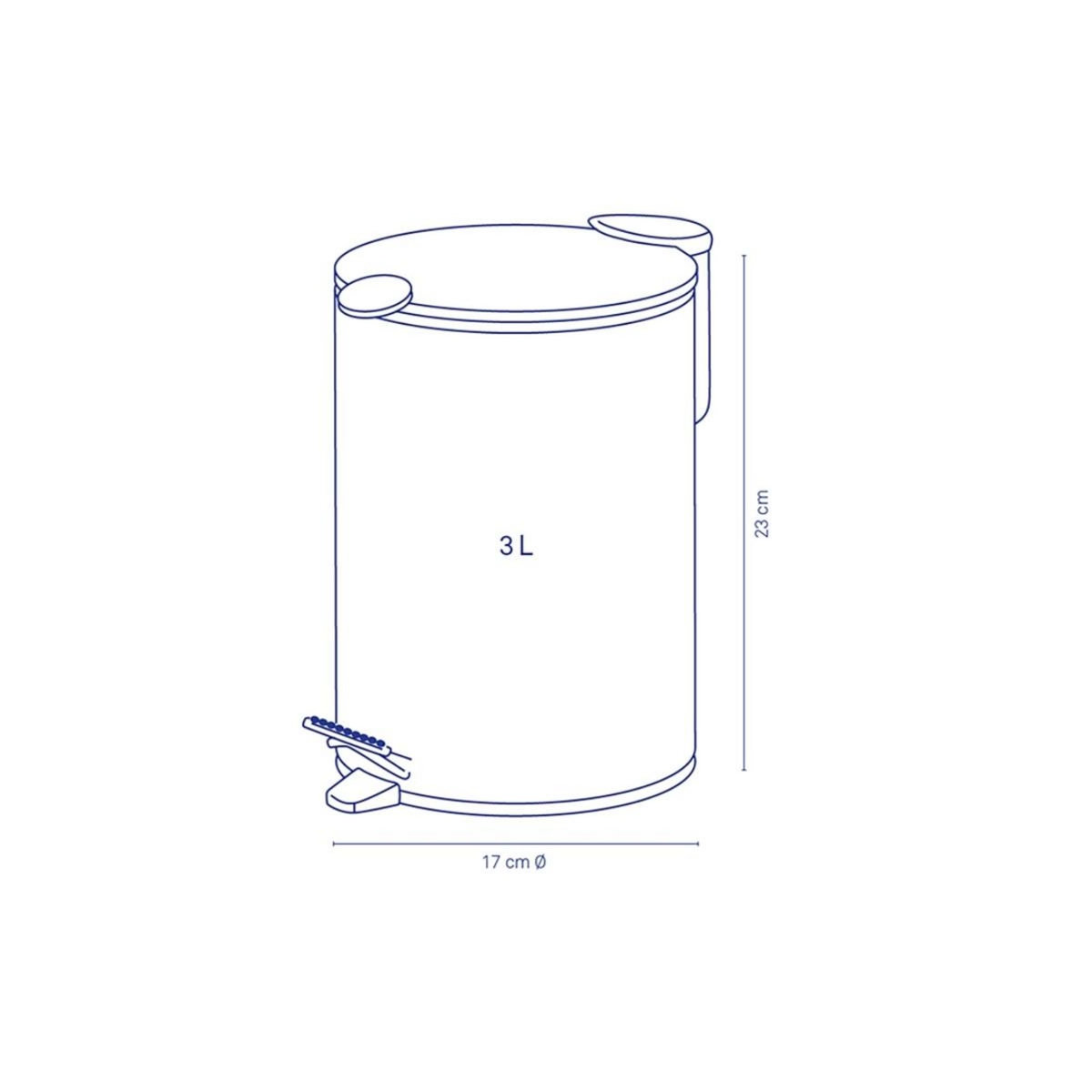 Kela line Poubelle à pédale 3l gris clair - 23610