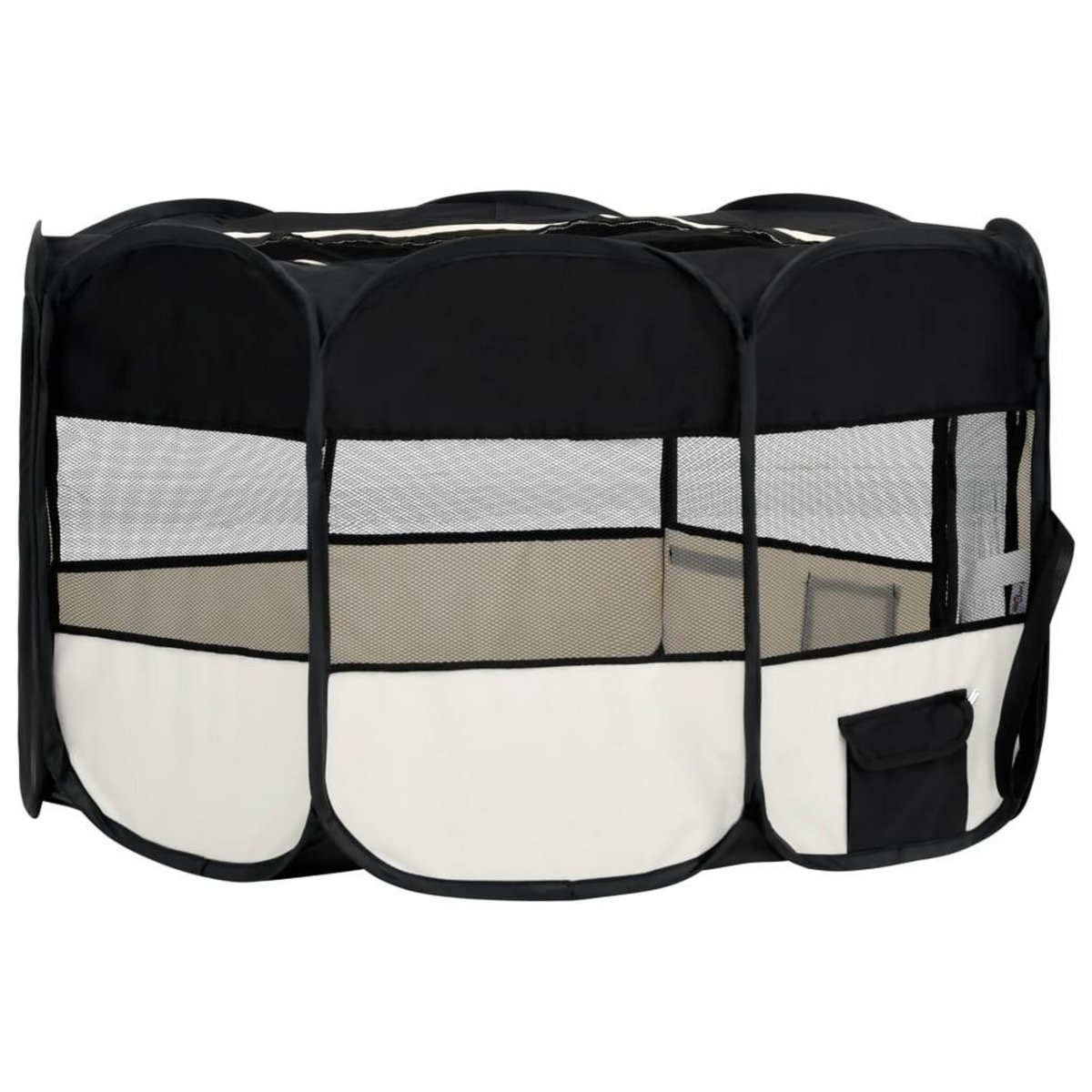 VIDAXL Parc pliable pour chien avec sac de transport Noir 145x145x61cm