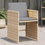VIDAXL Chaises de jardin avec coussins lot de 4 melange beige