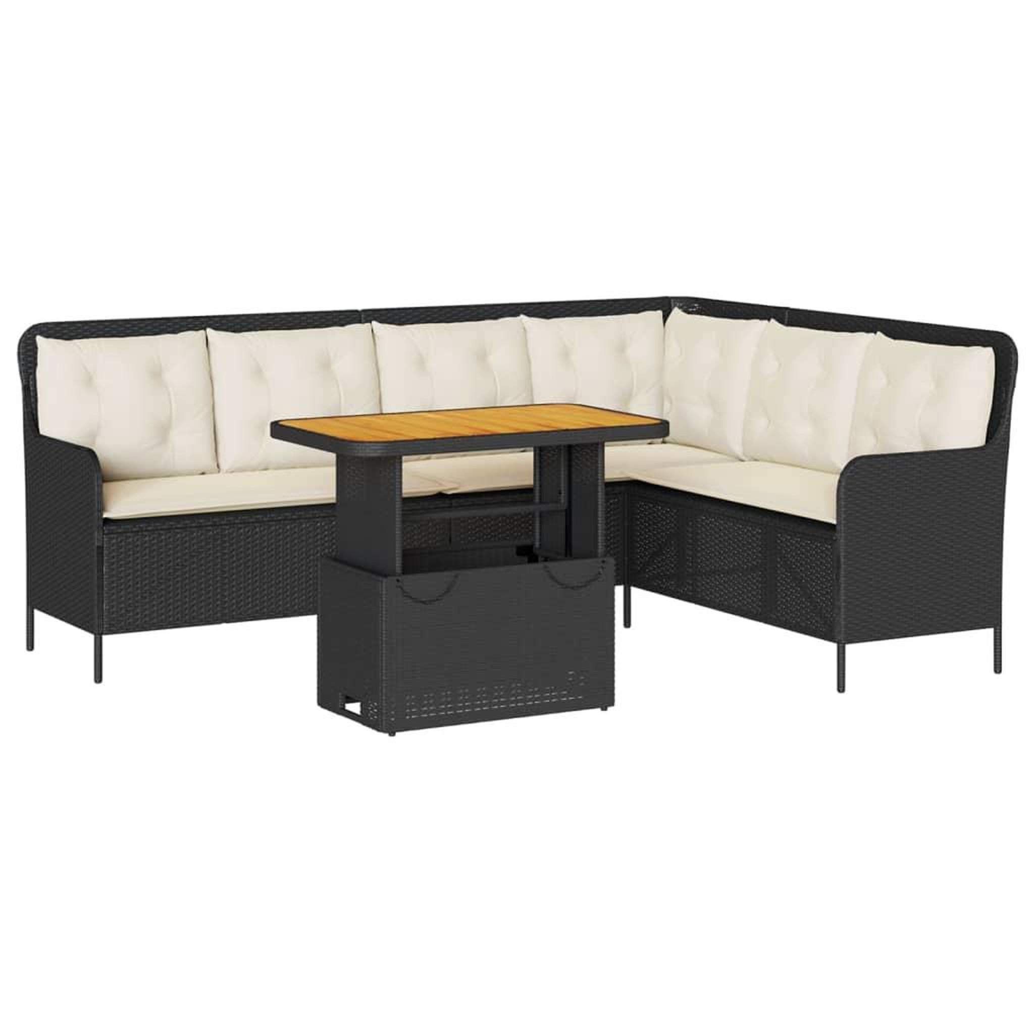 Voir la diapositive 2 : VIDAXL Canapes de jardin 2 pcs avec coussins Noir Resine tressee