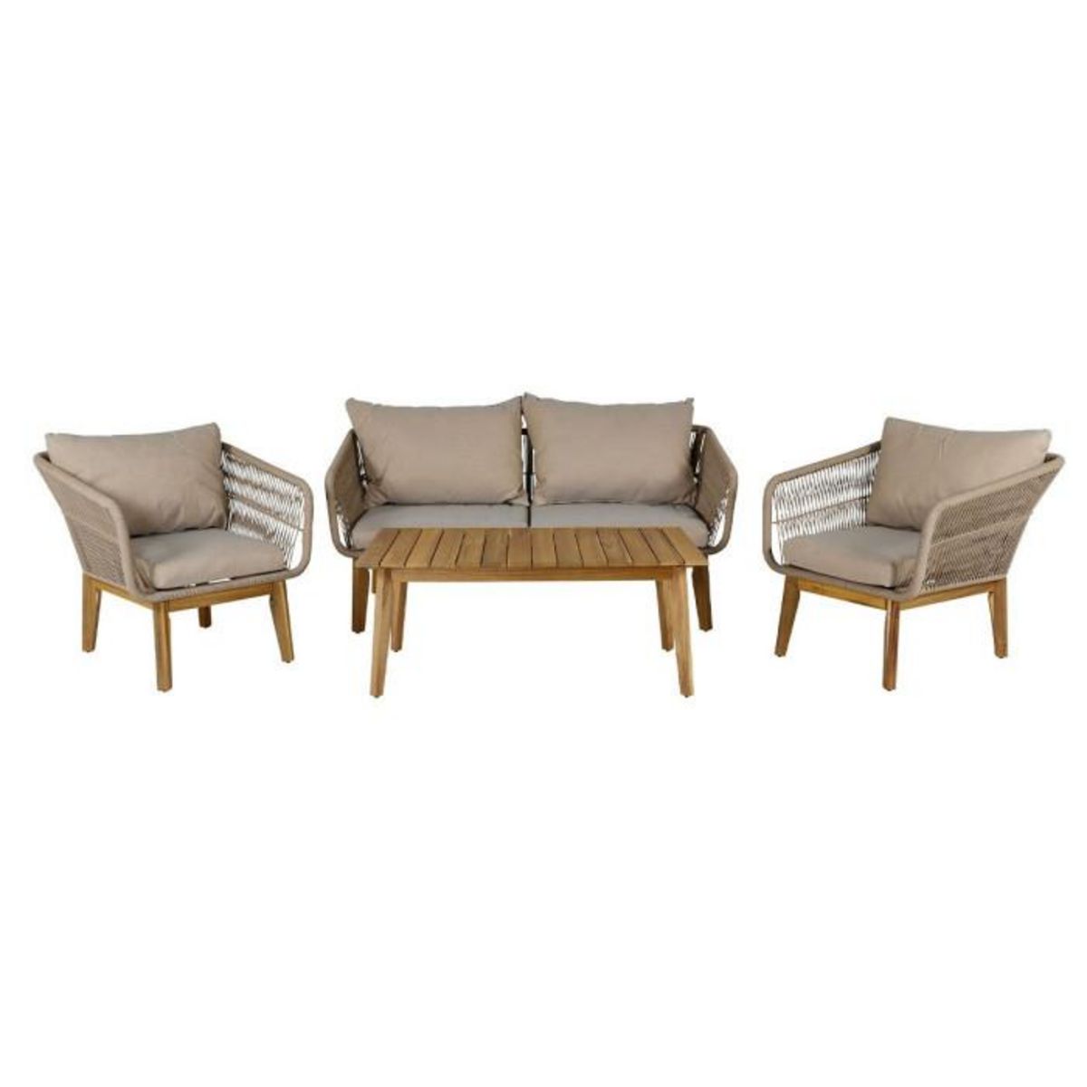 Paris Prix Salon de Jardin en Bois  Chania  164cm Beige