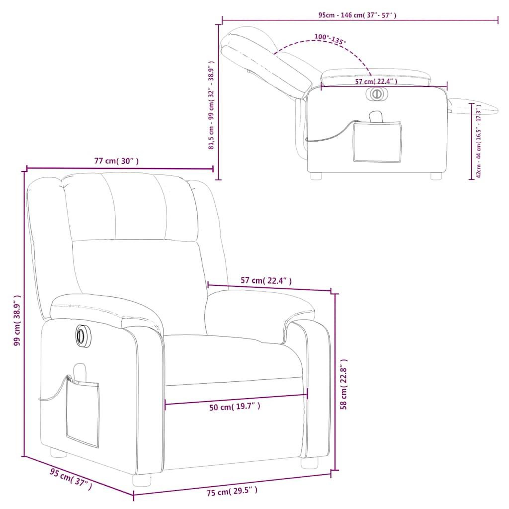 Voir la diapositive 6 : VIDAXL Fauteuil inclinable de massage electrique gris fonce tissu