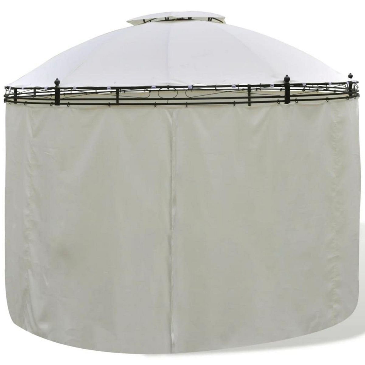 VIDAXL Tonnelle ronde avec rideaux 3,5 x 2,7 m