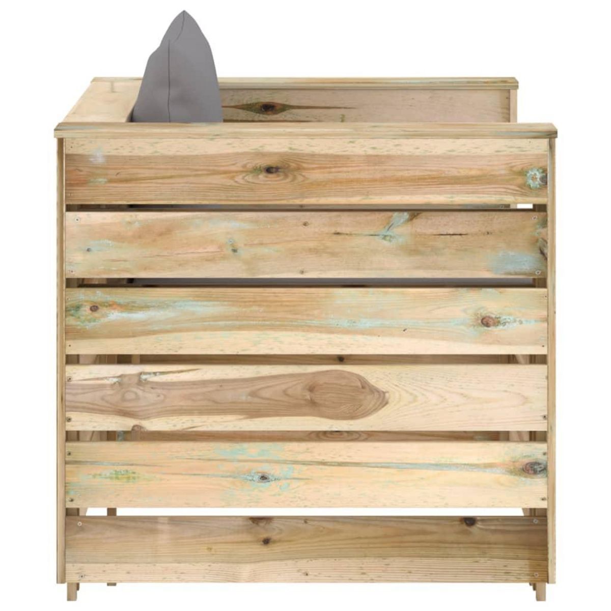 VIDAXL Salon de jardin 2 pcs avec coussins Bois impregne de vert