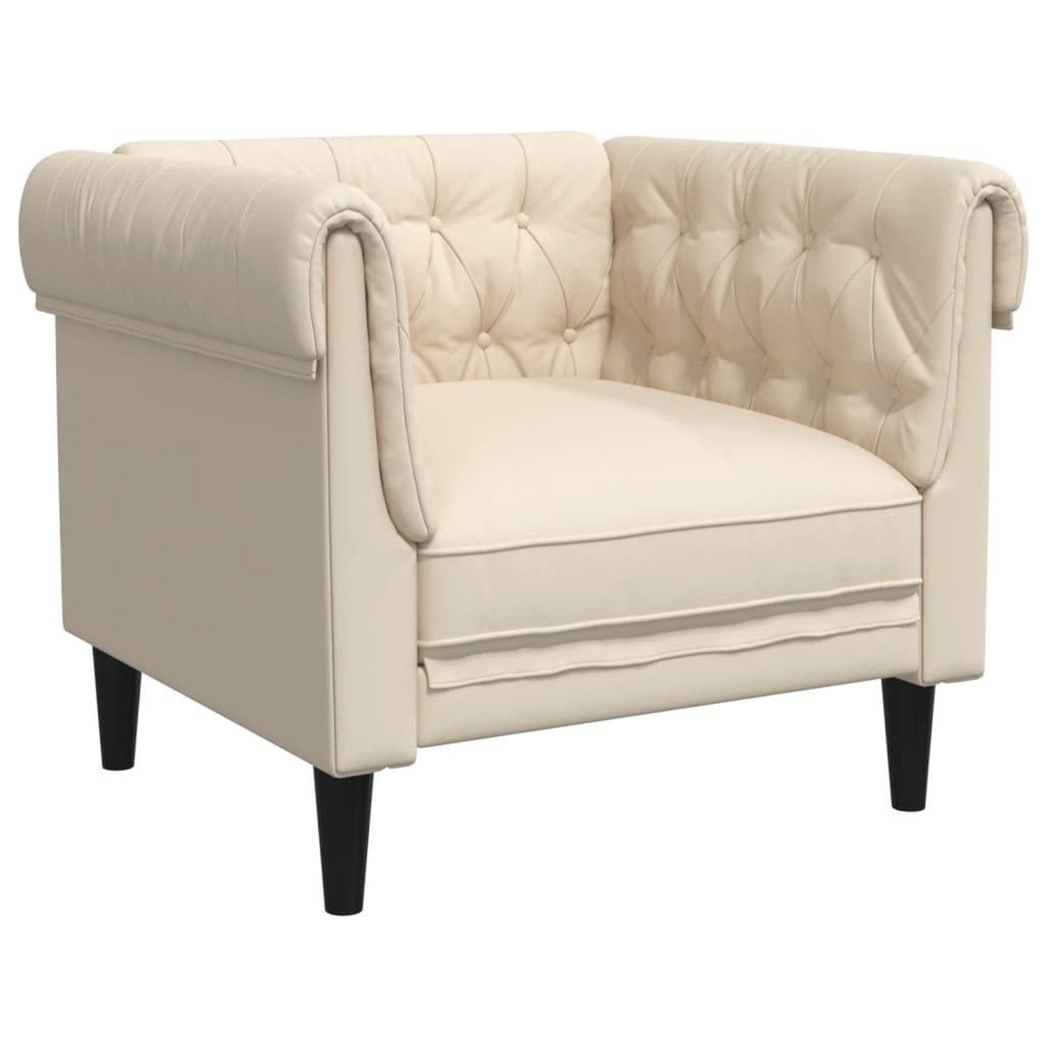 Voir la diapositive 4 : VIDAXL Ensemble de canapes 3 pcs creme tissu