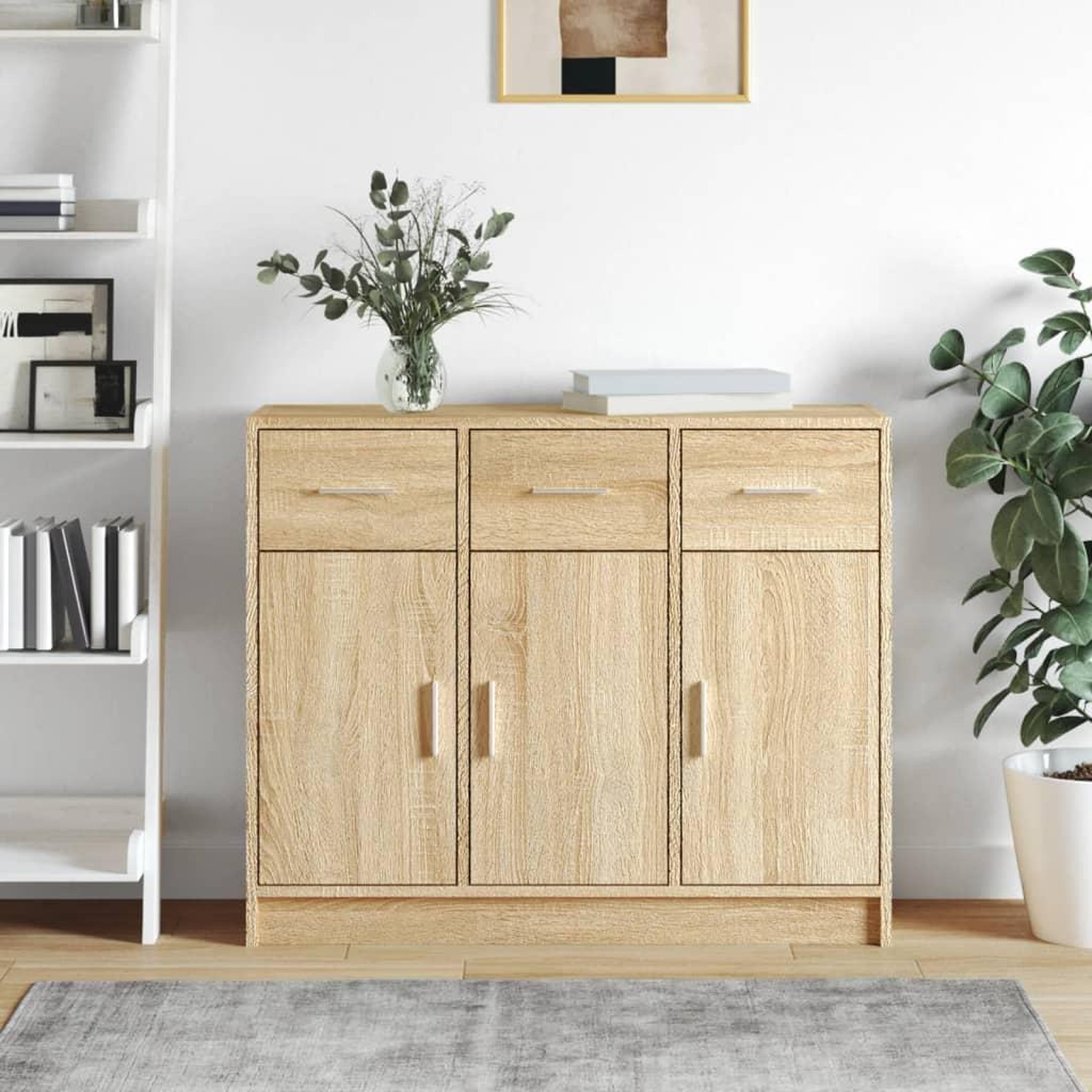 VIDAXL Buffet chene sonoma 91x28x75 cm bois d'ingenierie