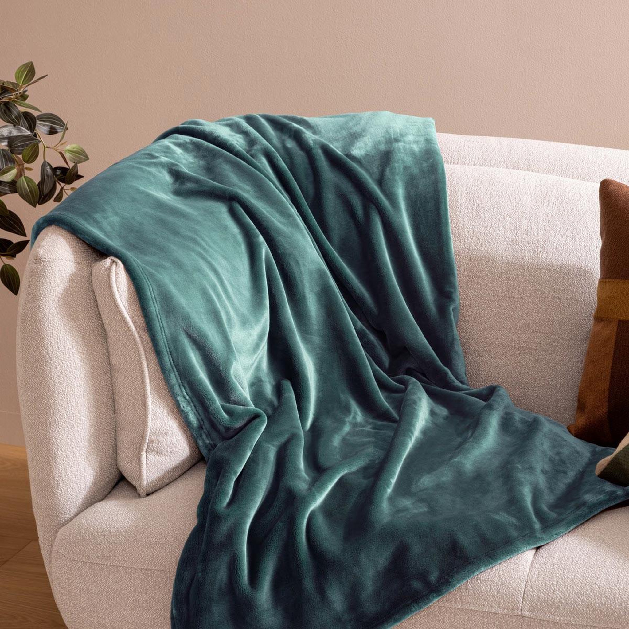 Voir la diapositive 4 : ATMOSPHERA Plaid en flanelle  cuddly  130x180cm bleu givré