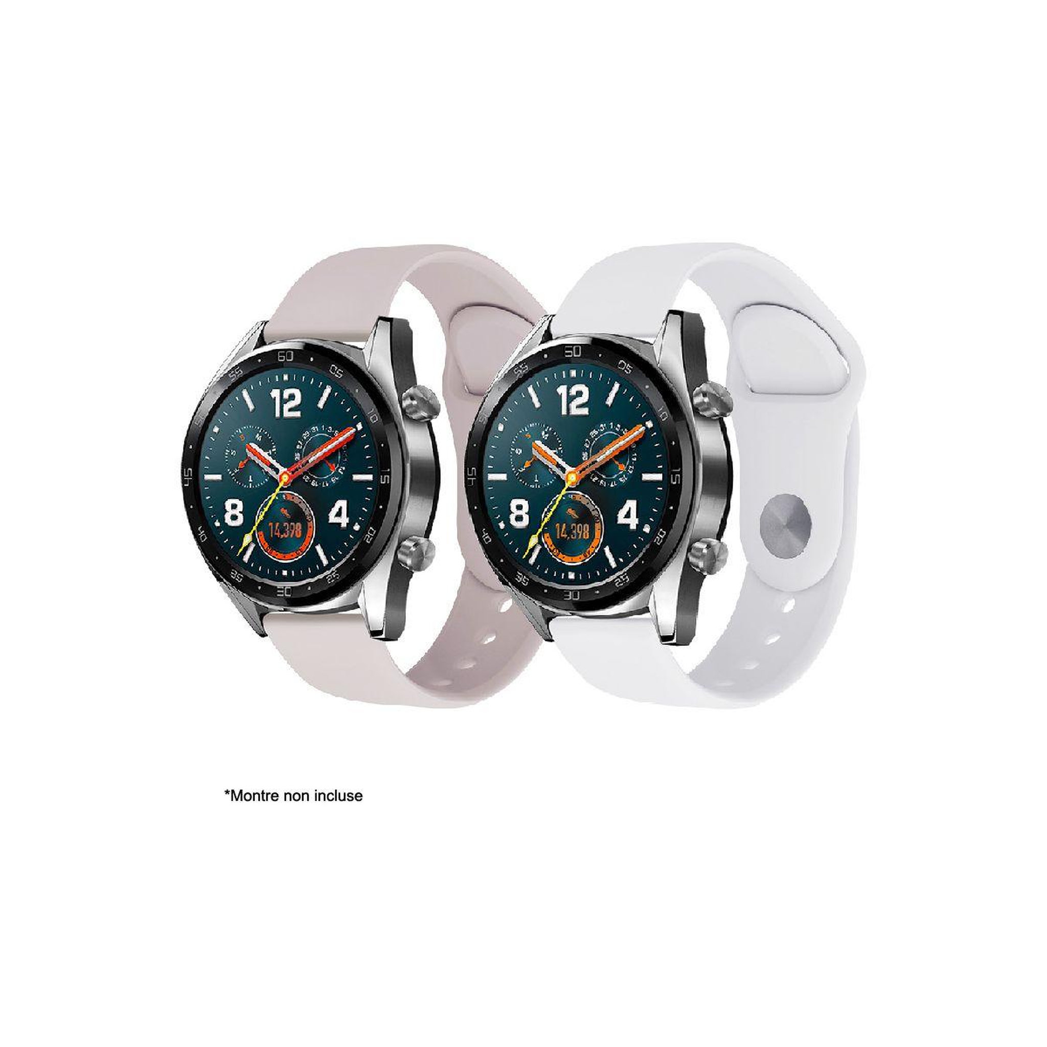 Voir la diapositive 1 : IBROZ Bracelet Samsung/Huawei SoftTouch 22mm blanc+rose