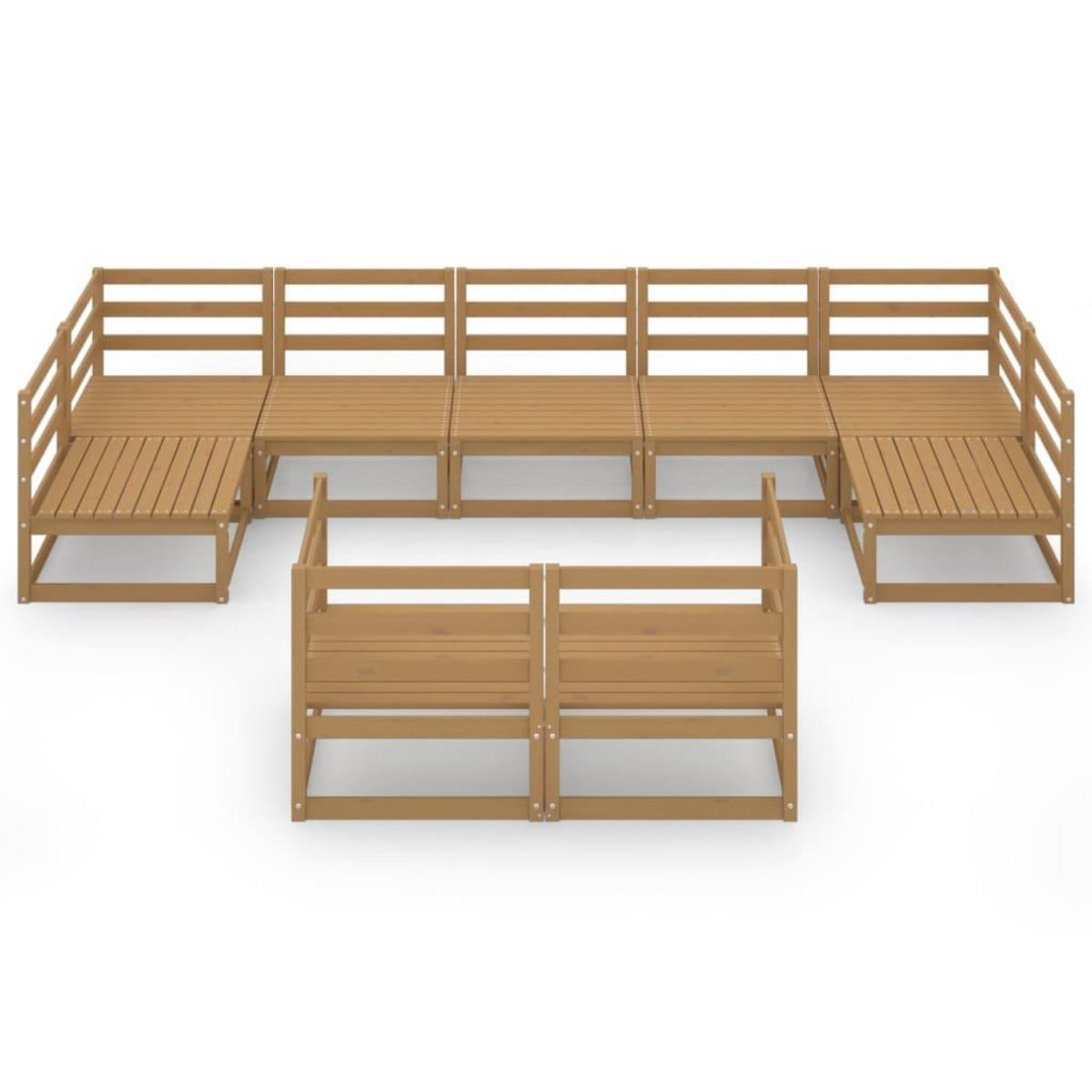 VIDAXL Salon de jardin 9 pcs bois de pin massif