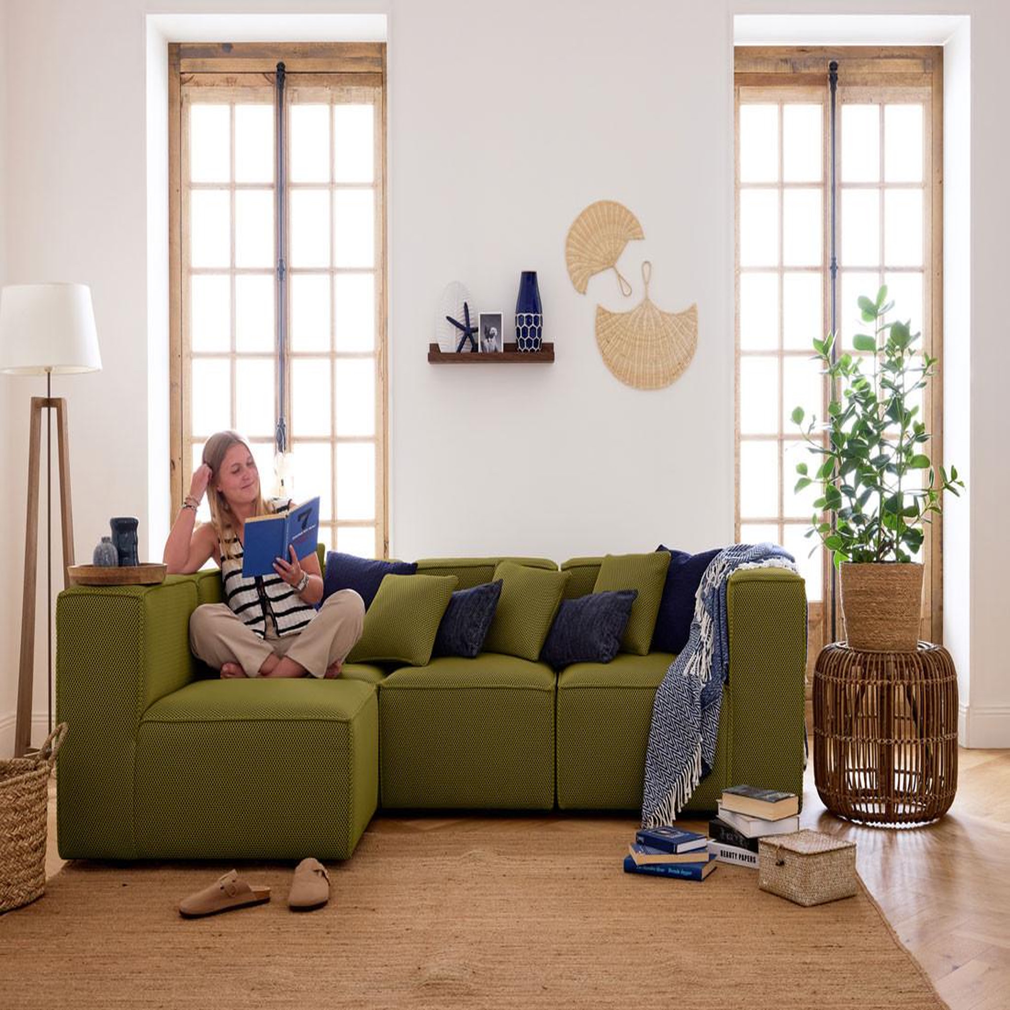 Voir la diapositive 3 : LISA DESIGN Arty - module d'assise droit - en tissu mailles 3d