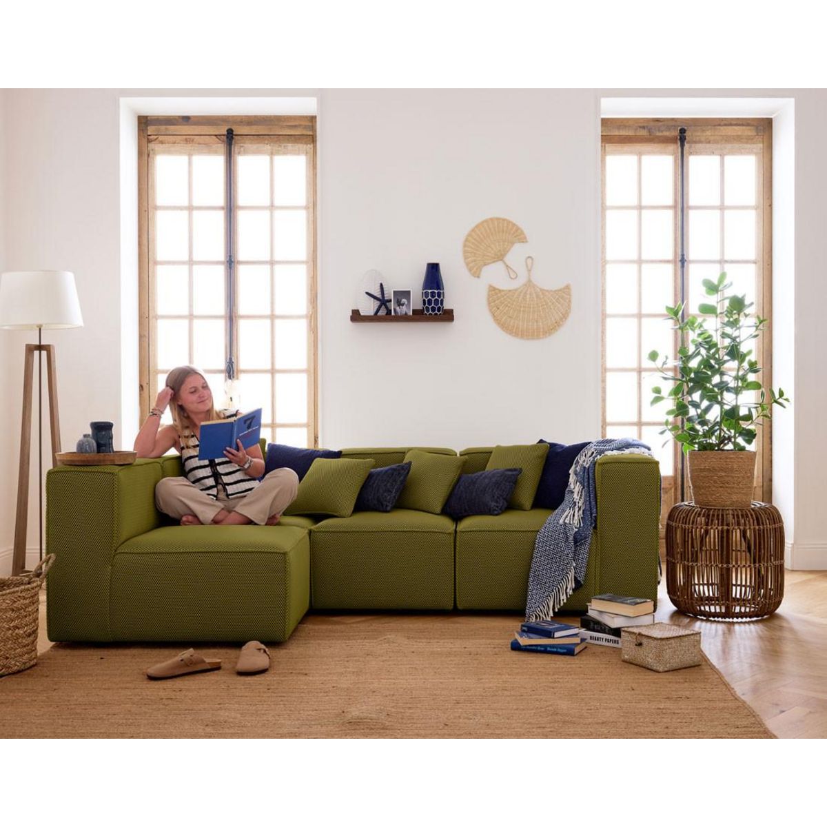 LISA DESIGN Arty - module d'assise droit - en tissu mailles 3d