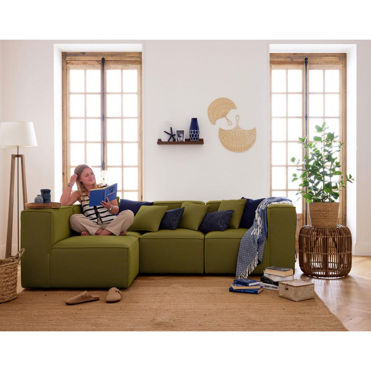 LISA DESIGN Arty - module d'assise droit - en tissu mailles 3d