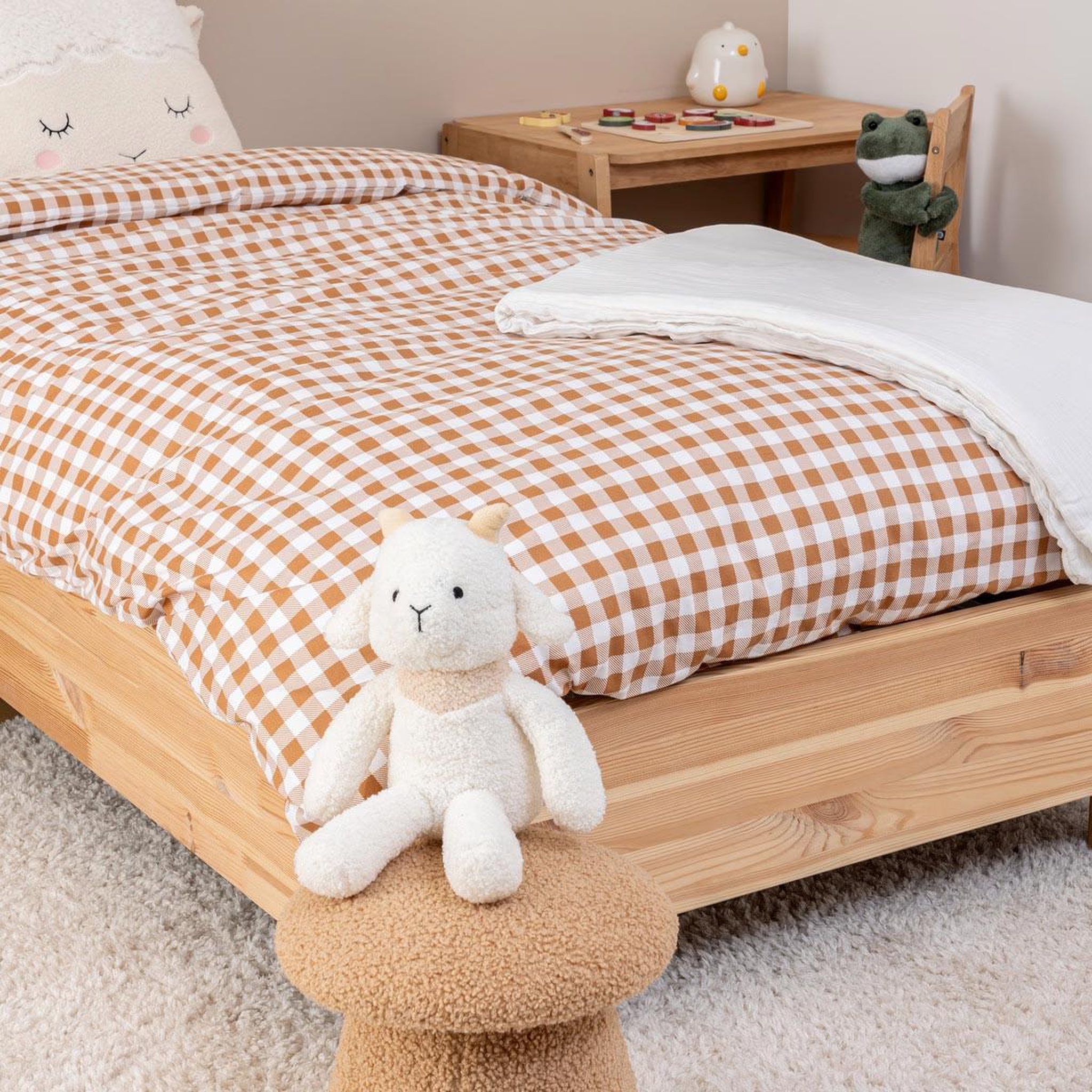 Voir la diapositive 2 : Atmosphera Kids Peluche enfant  mouton à la ferme  24cm blanc