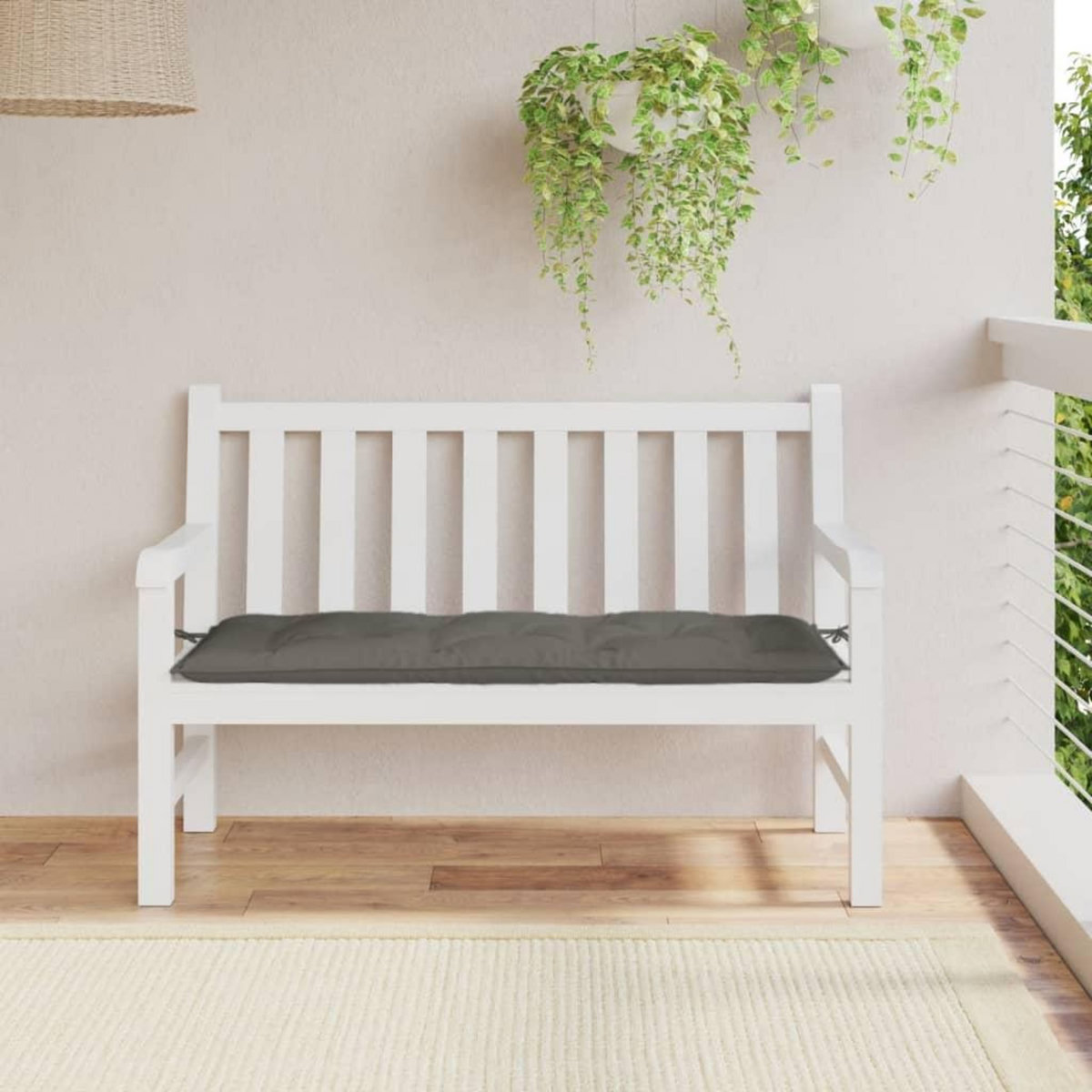 VIDAXL Coussin de banc de jardin gris fonce melange 120x50x7 cm tissu