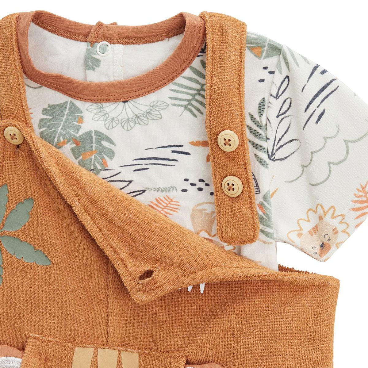 Petit Béguin Ensemble salopette bébé et t-shirt en éponge Mio