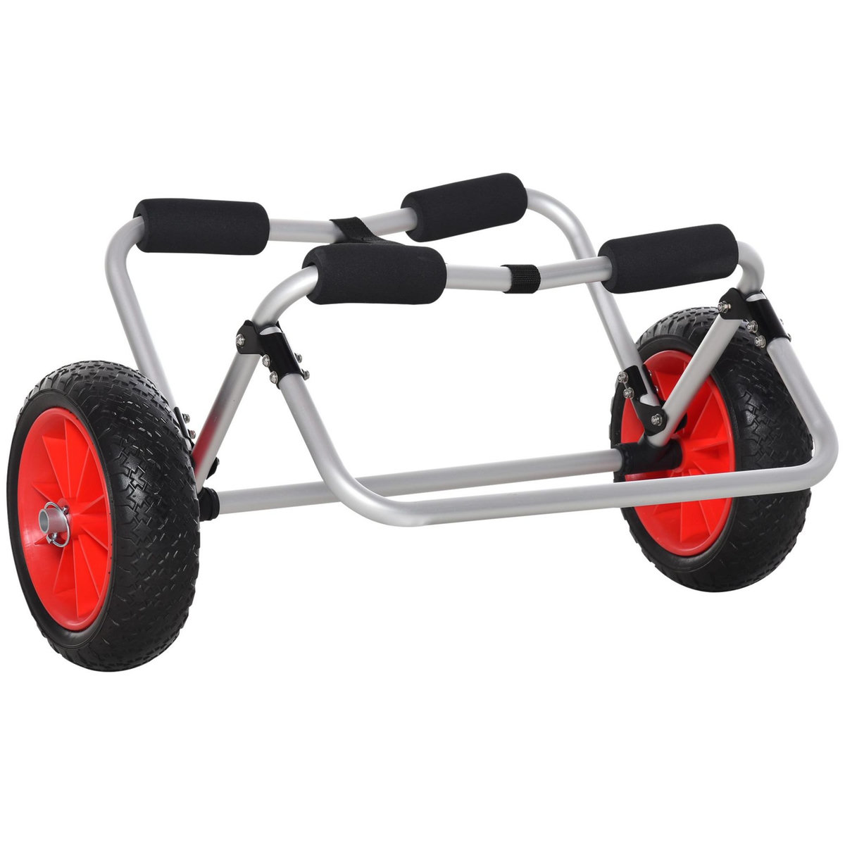 HOMCOM Chariot sit on top kayak chariot de transport pliable pour bateaux canoë ou kayak charge max. 90 Kg alu. mousse antidérapante