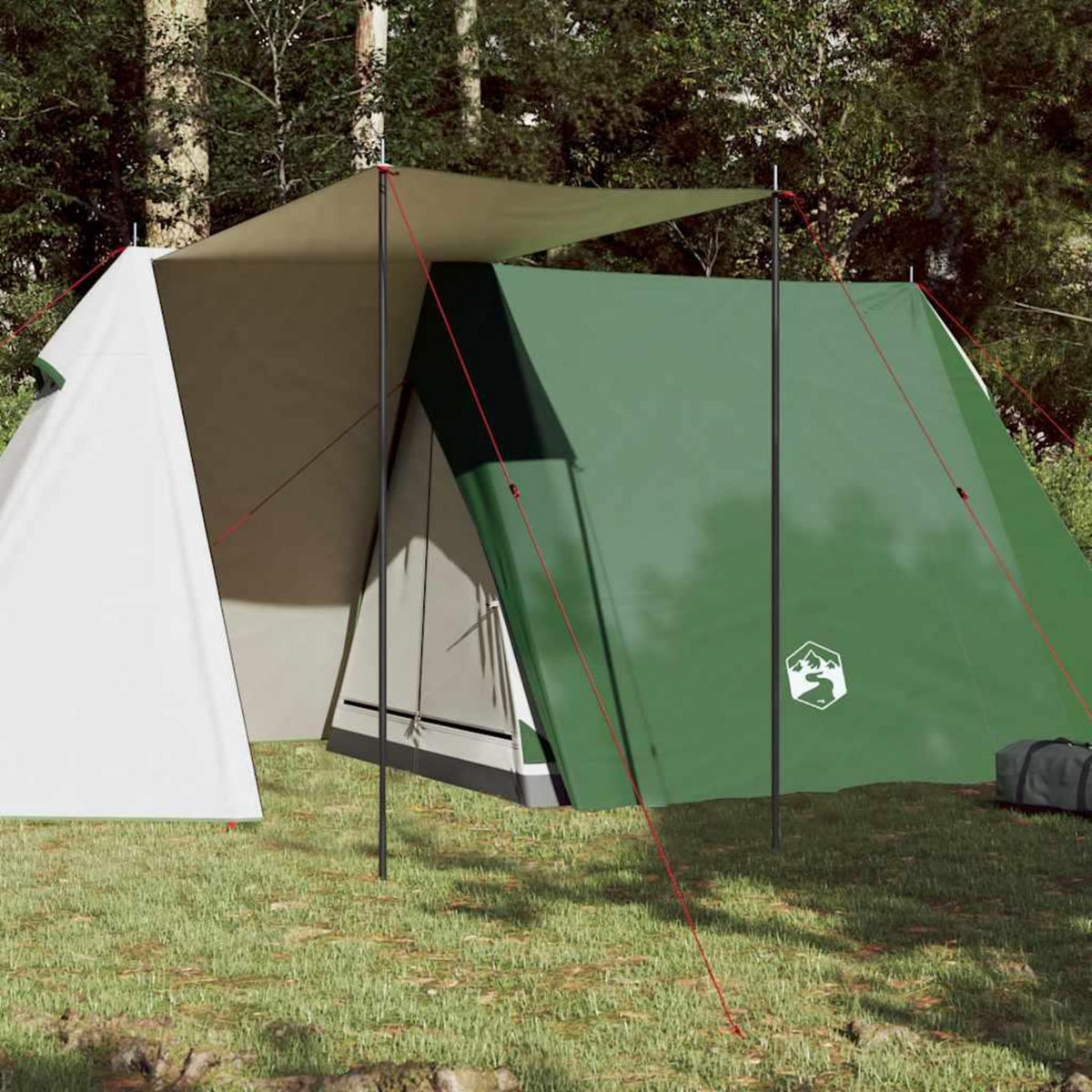 VIDAXL Tente de camping 3 personnes vert impermeable