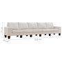 Voir la diapositive 6 : VIDAXL Canape a 5 places Creme Tissu