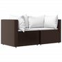 Voir la diapositive 3 : VIDAXL Salon de jardin 3 pcs avec coussins marron resine tressee