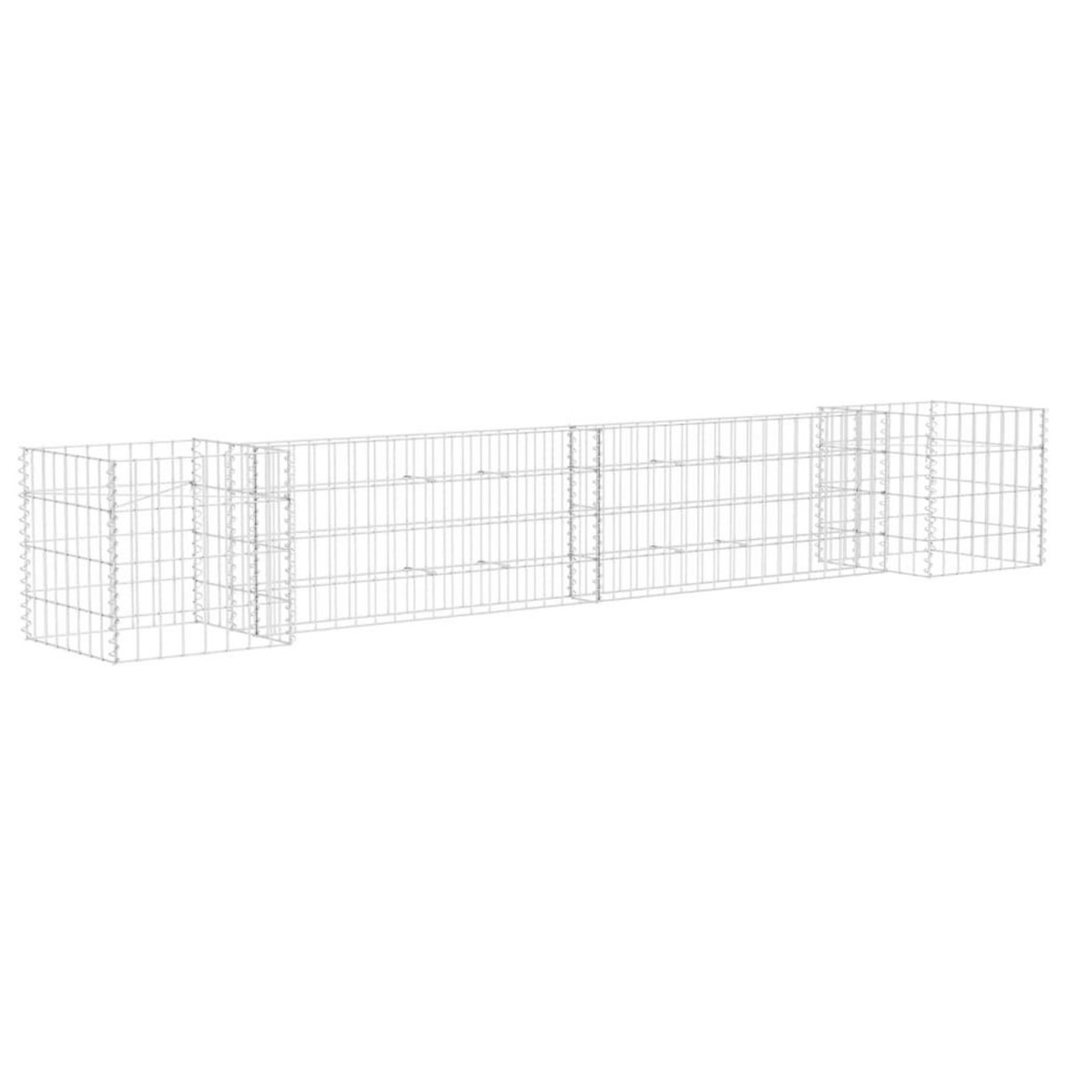 VIDAXL Jardiniere a gabion en H Fil d'acier 260x40x40 cm