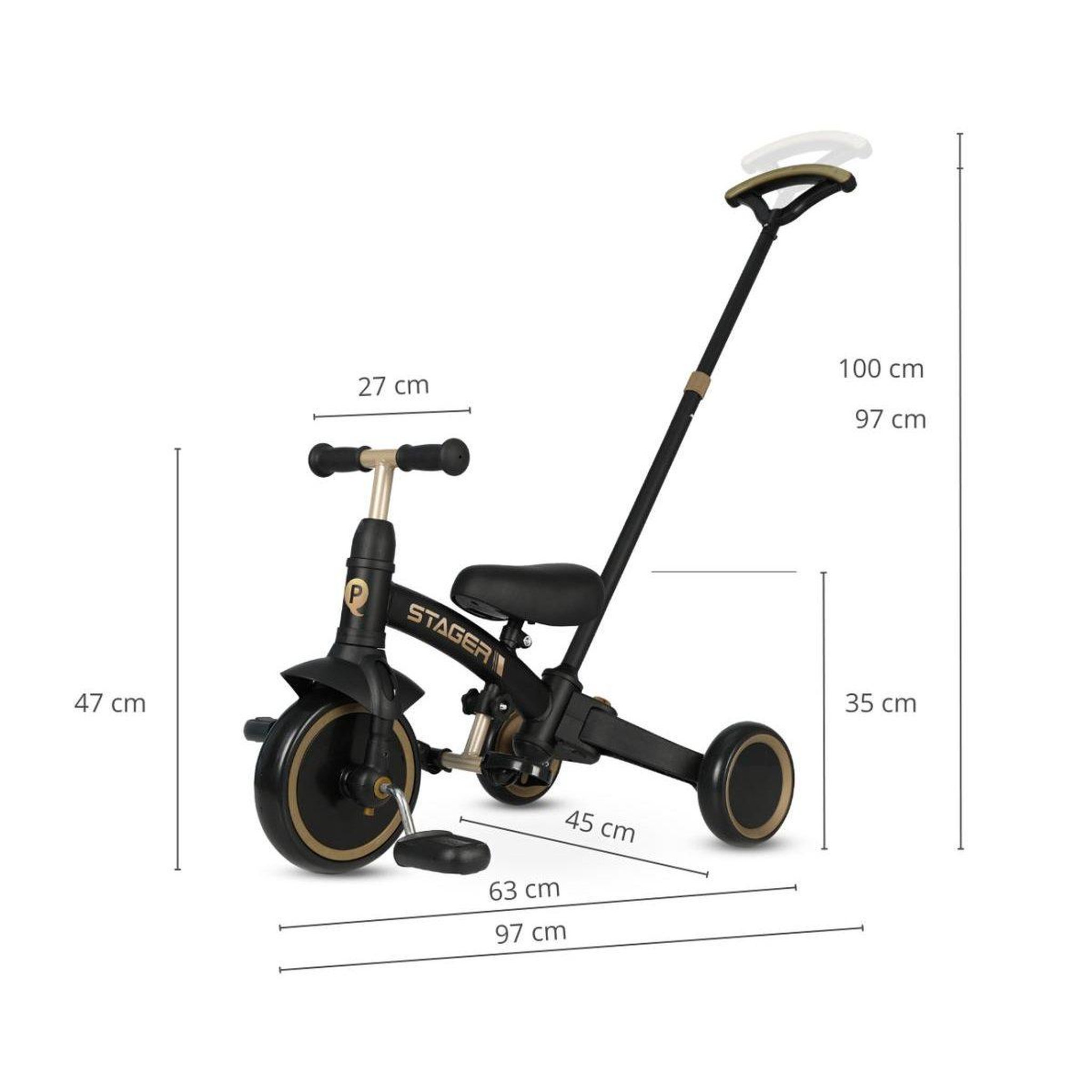 Voir la diapositive 3 : QPLAY Tricycle  stager 3-en-1 platinium