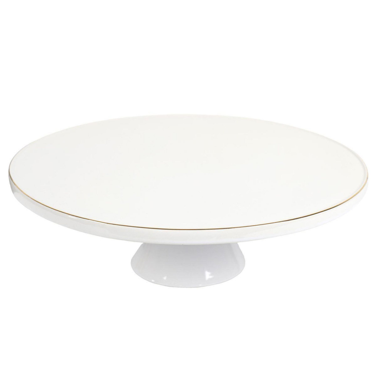 The Home Deco Factory Support à gâteau en porcelaine - Blanc et doré