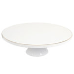 The Home Deco Factory Support à gâteau en porcelaine - Blanc et doré