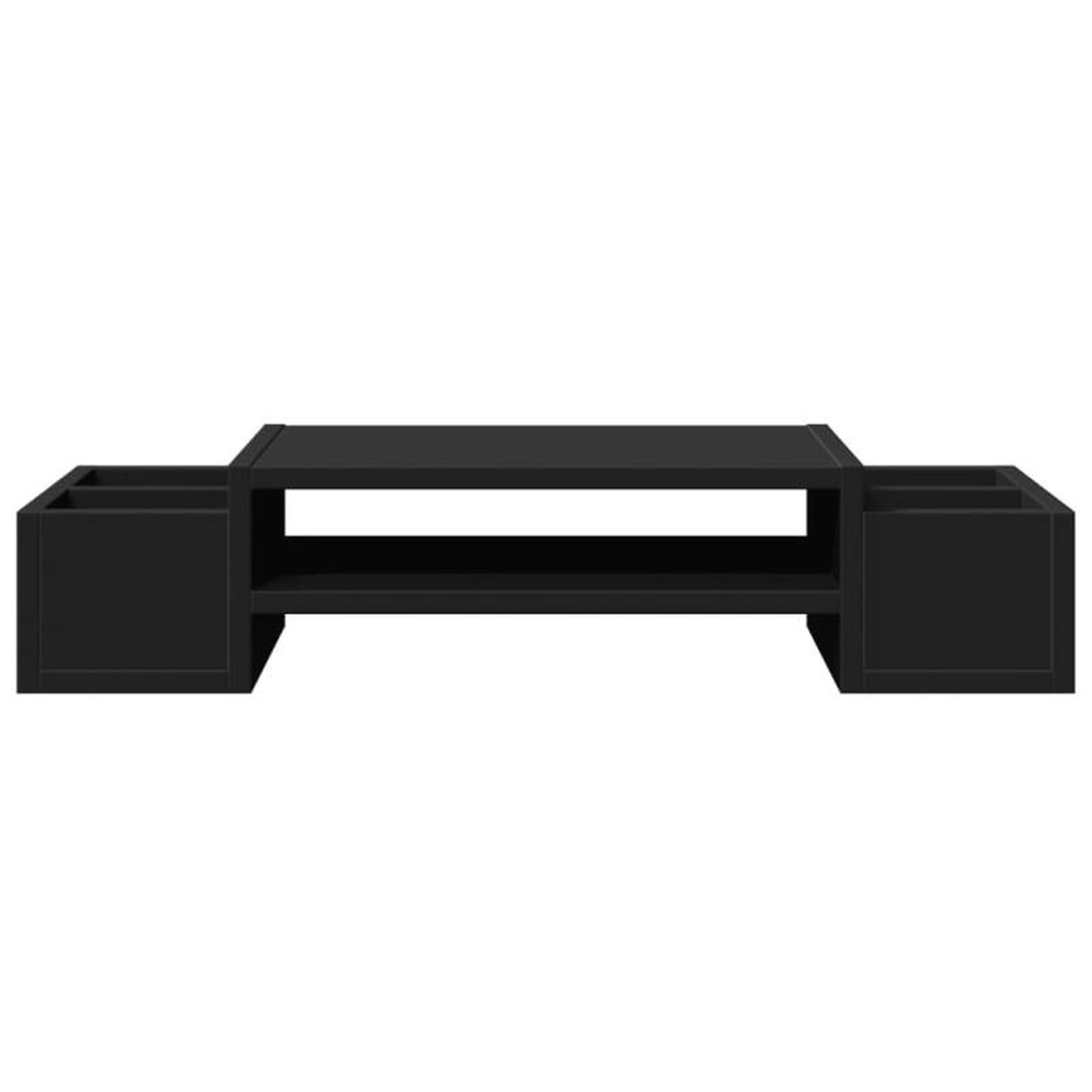 Voir la diapositive 4 : VIDAXL Support de moniteur avec rangement noir bois d ingénierie