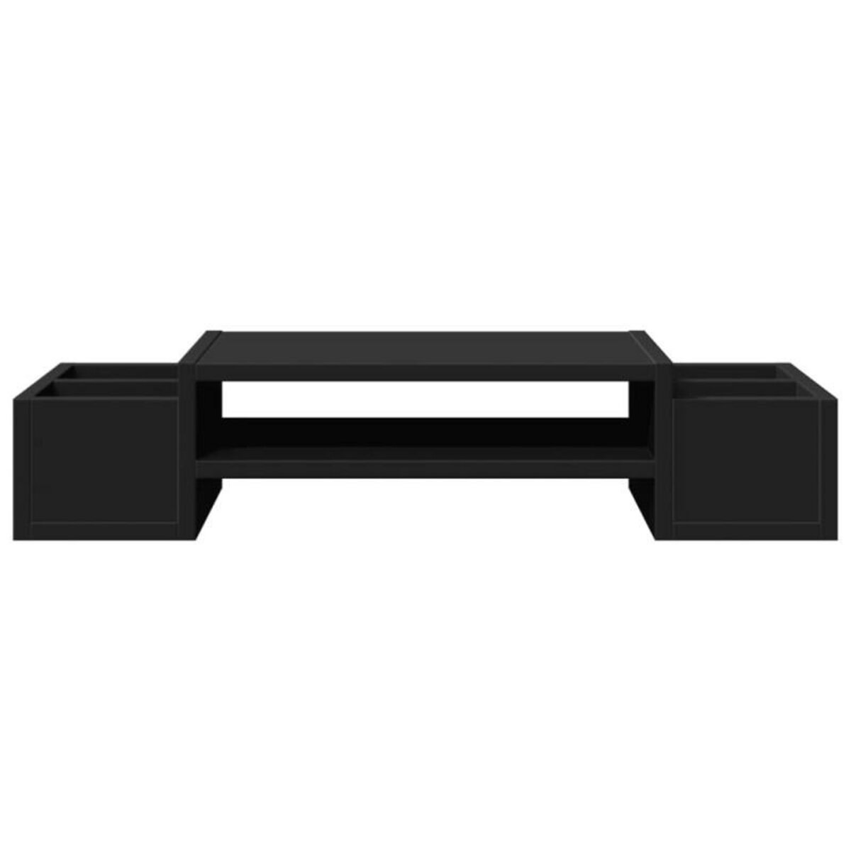 VIDAXL Support de moniteur avec rangement noir bois d ingénierie