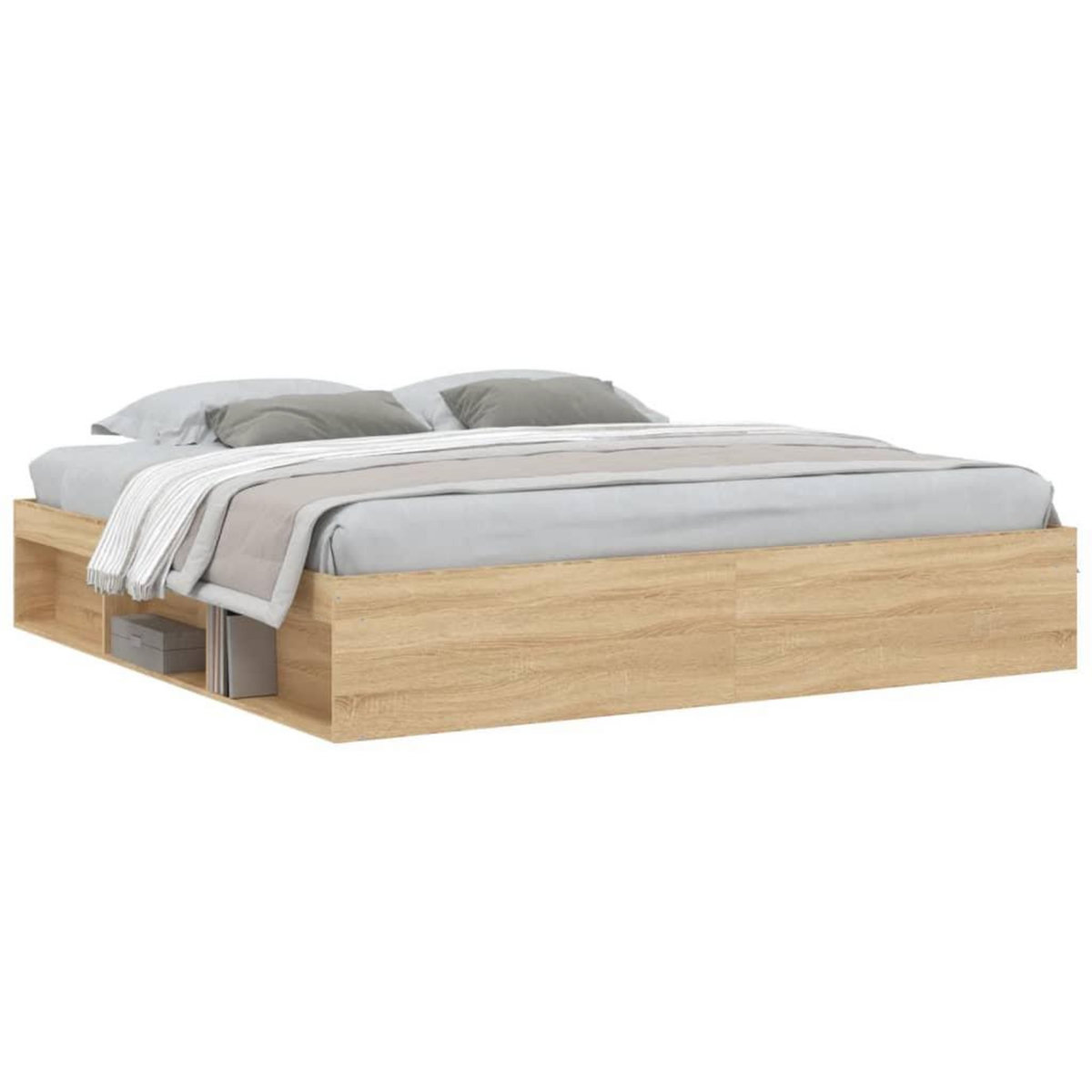VIDAXL Cadre de lit sans matelas chene sonoma 200x200 cm