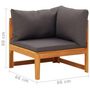 Voir la diapositive 6 : VIDAXL Salon de jardin 2 pcs avec coussins gris fonce Bois d'acacia
