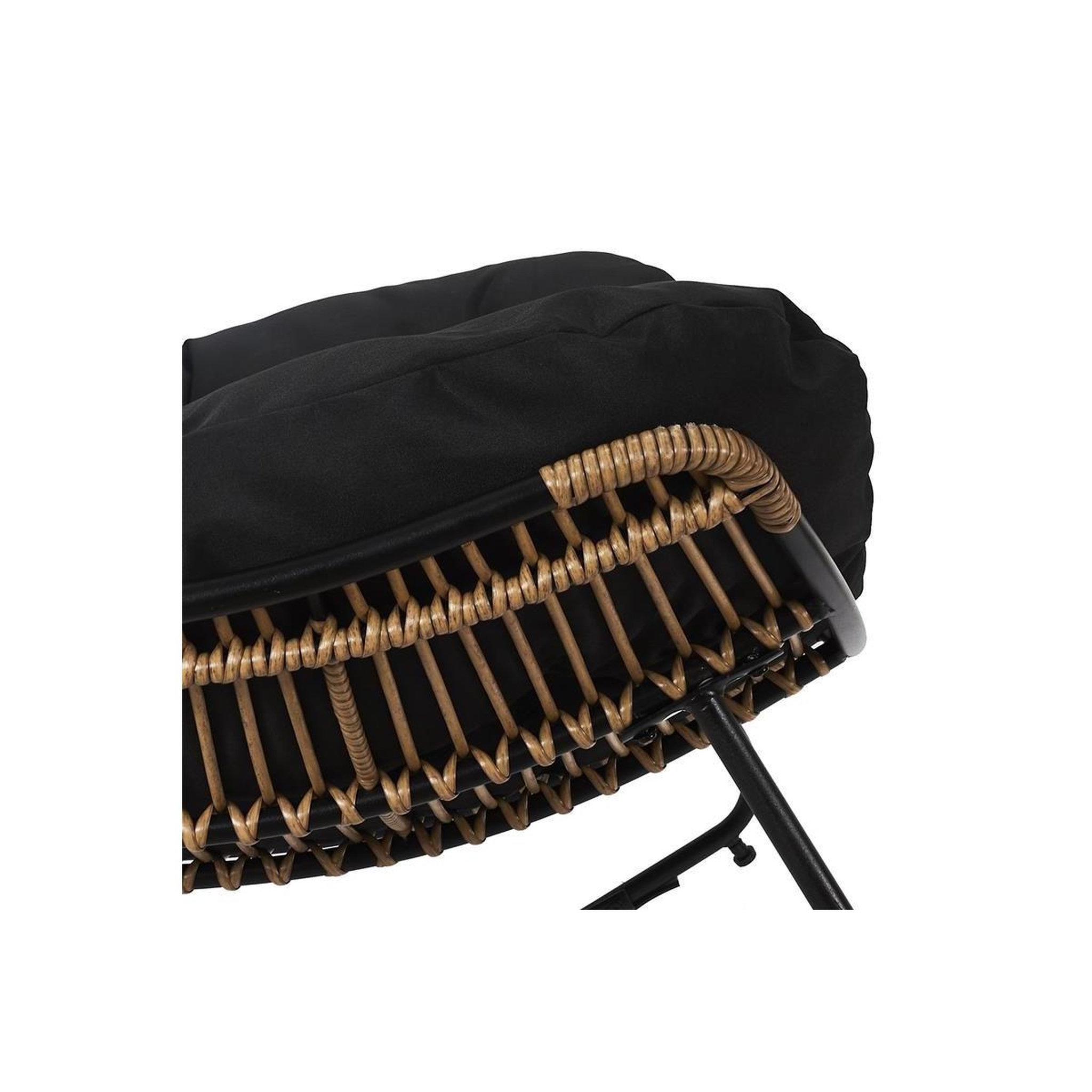 Voir la diapositive 4 : The Home Deco Factory Fauteuil à Bascule & Coussin  Tulum  114cm Noir