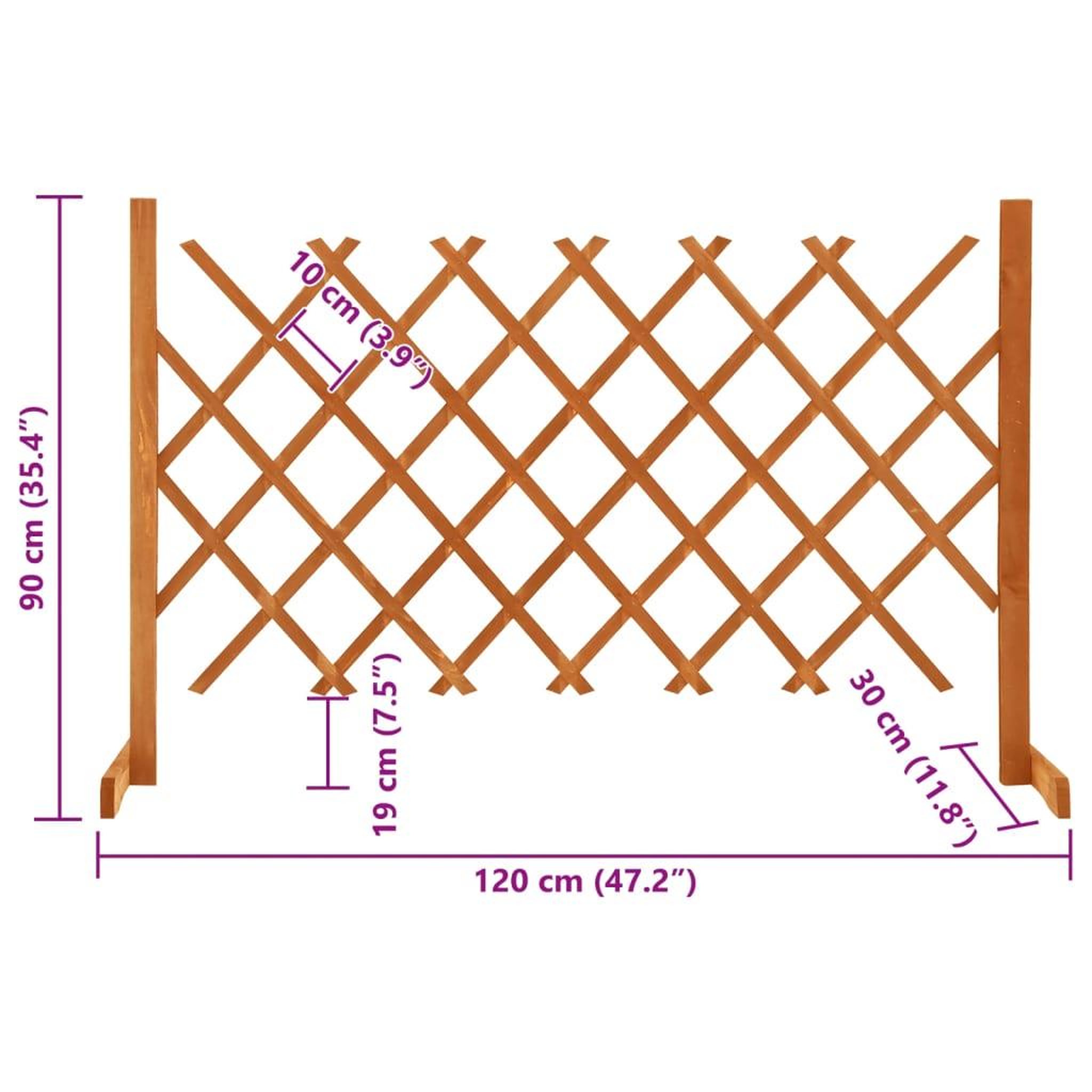 Voir la diapositive 6 : VIDAXL Cloture en treillis de jardin Orange 120x90 cm Bois de sapin