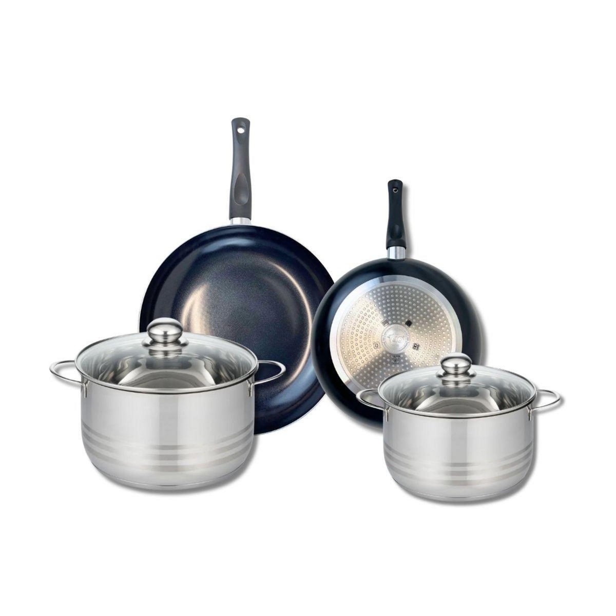 ELO Ensemble de 2 Poêles de cuisson 24 et 28 cm et 2 faitouts 20 et 24 cm Elo Prima Brillant