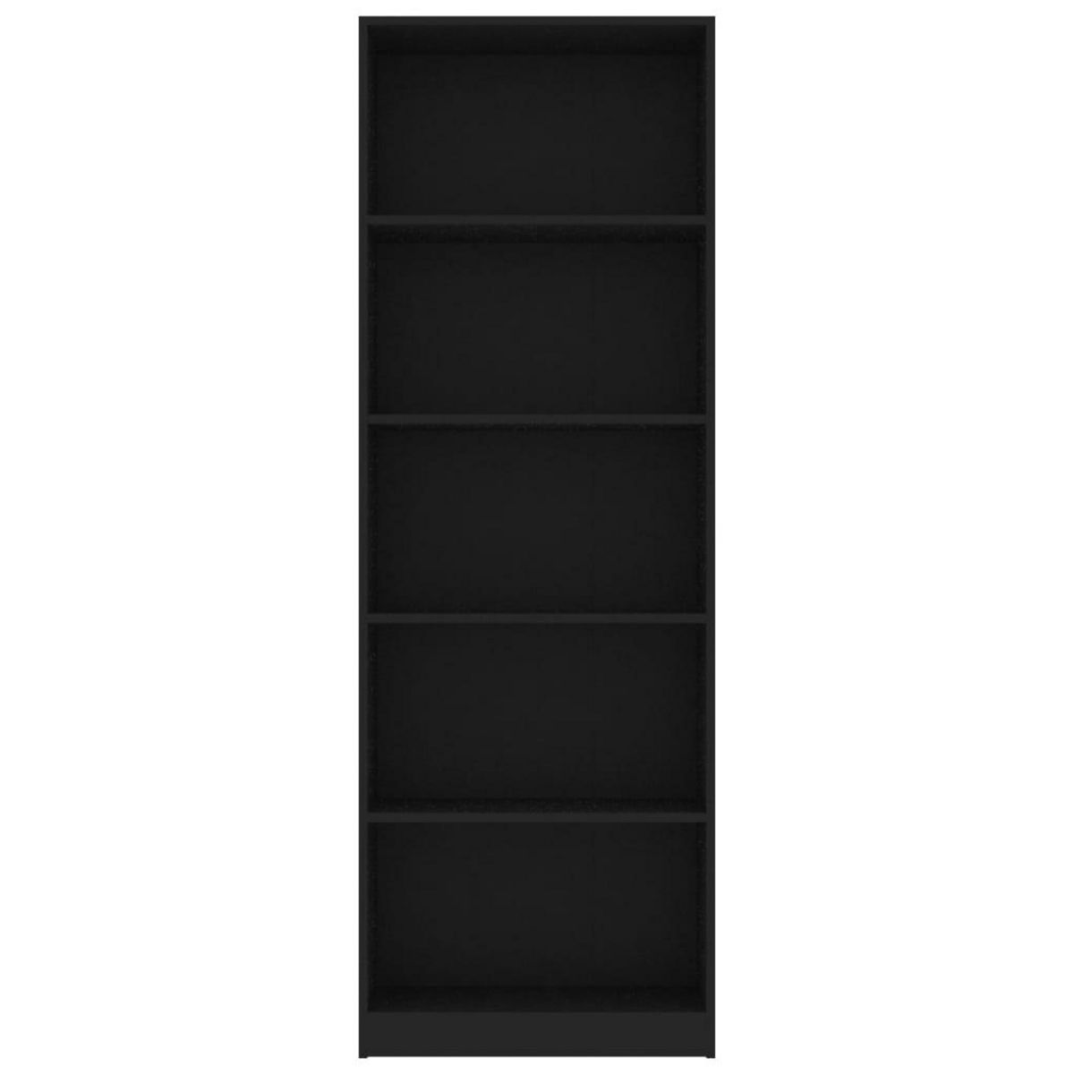 VIDAXL Bibliotheque a 5 niveaux Noir 60x24x175 cm Bois d'ingenierie