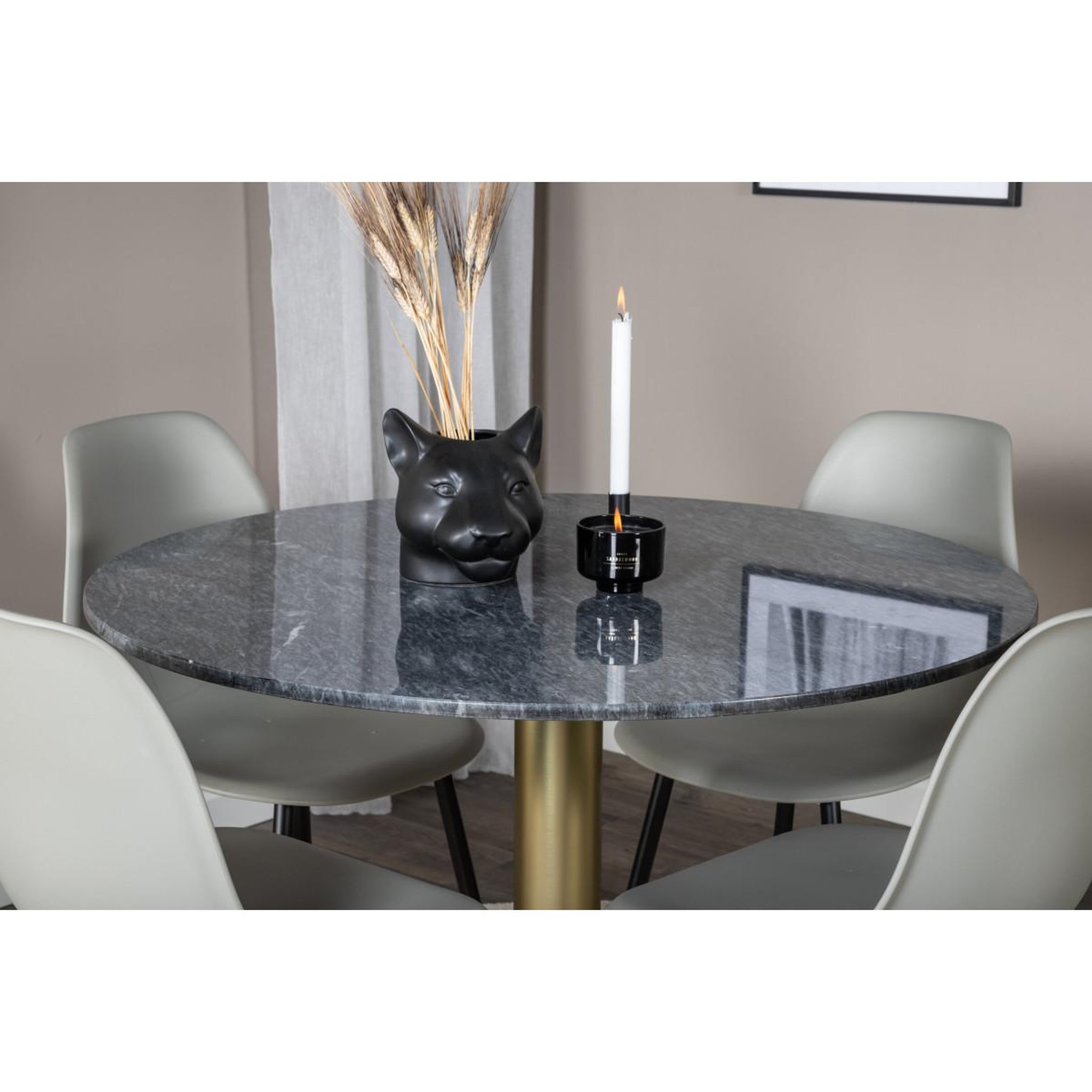 Voir la diapositive 6 : Paris Prix Ensemble table à manger & 4 chaises  estelle & polar  106cm gris foncé & gris