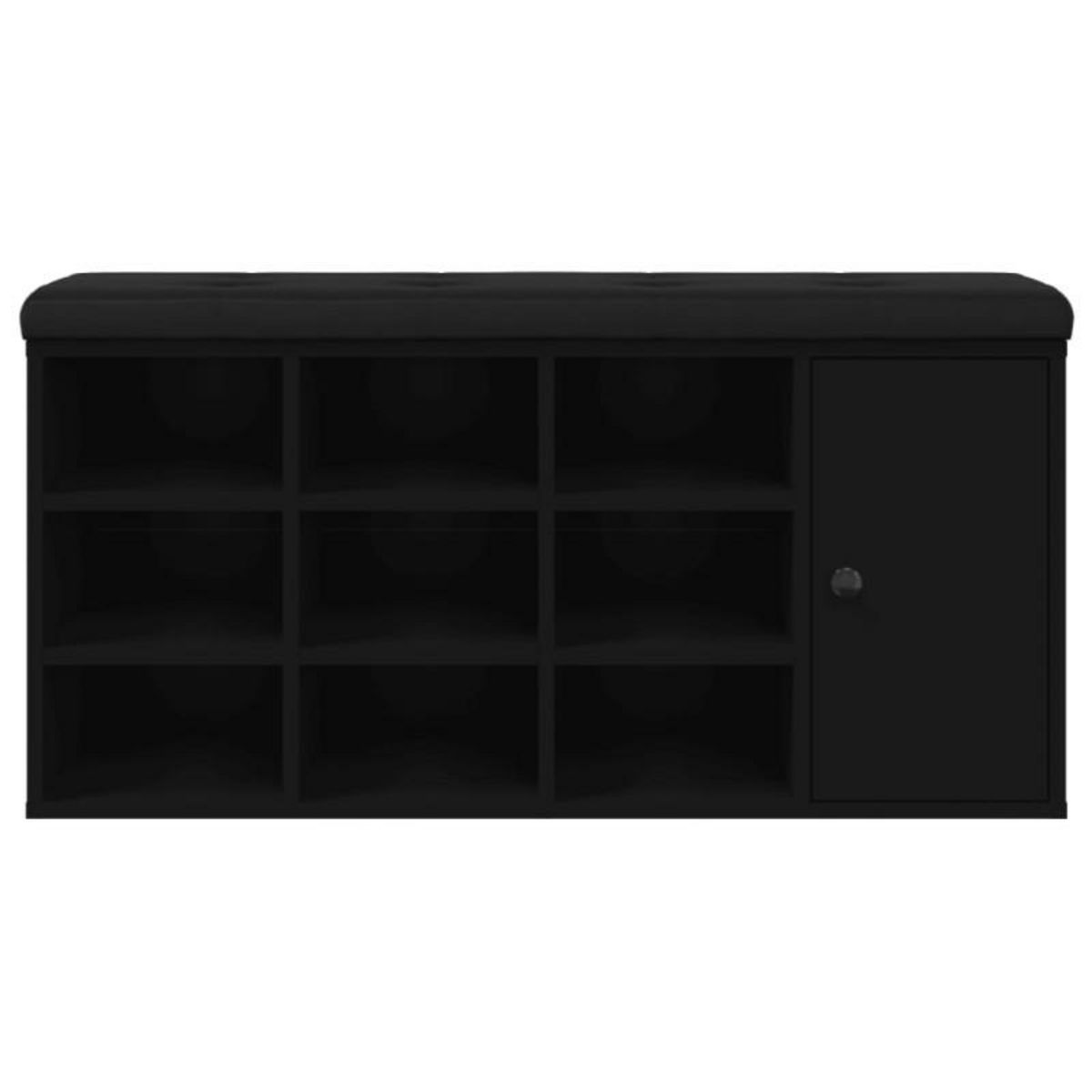 VIDAXL Banc à chaussures noir 102x32x50 cm bois d ingénierie