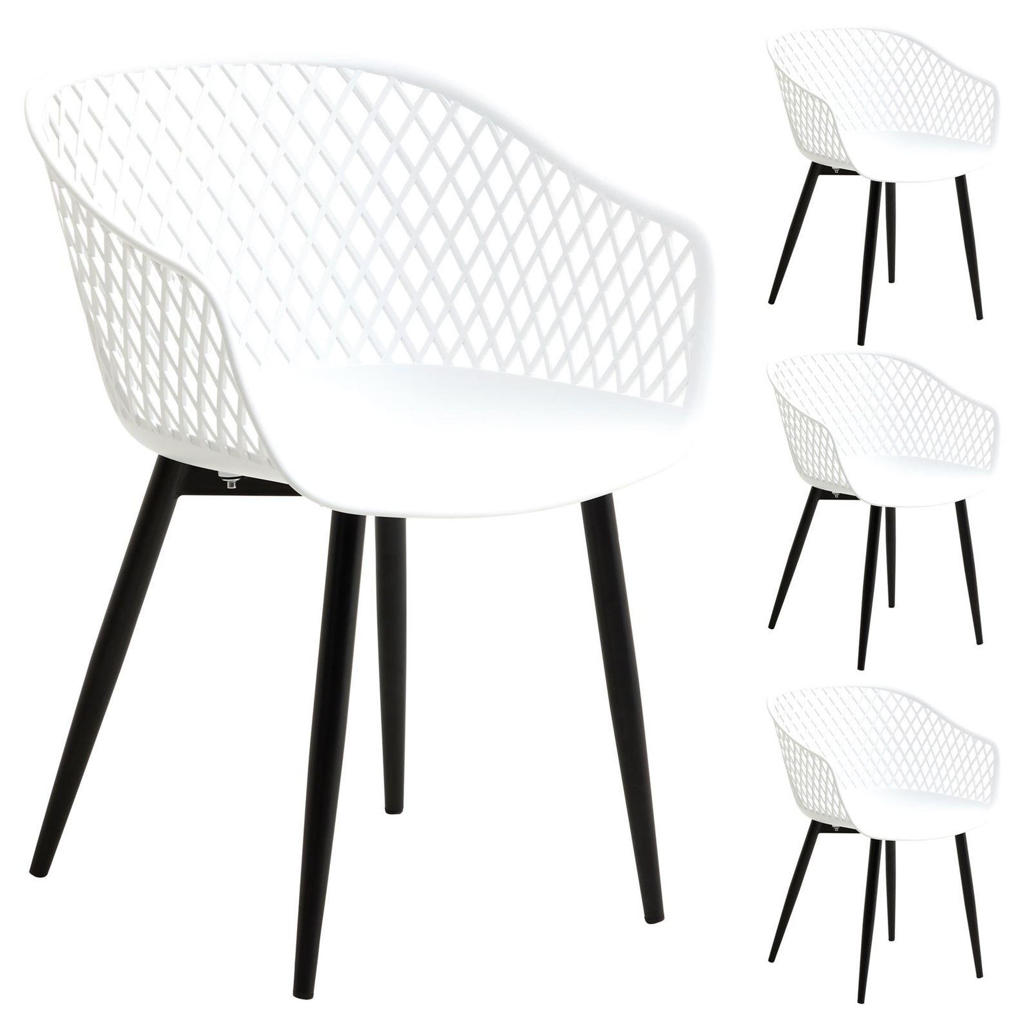 Voir la diapositive 1 : IDIMEX Lot de 4 chaises MADEIRA style scandinave, pieds en bois