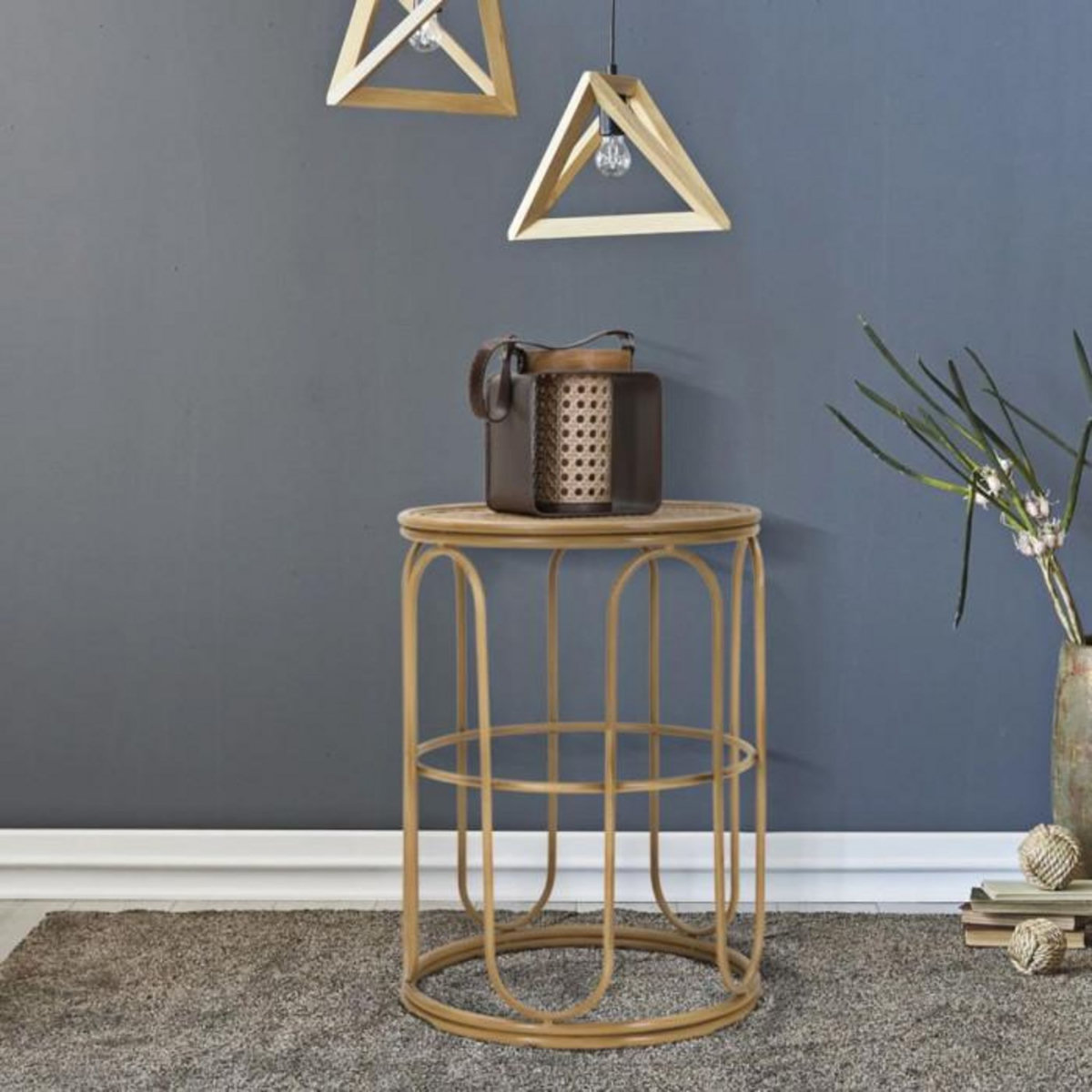 Paris Prix Table d'Appoint Design en Rotin  Samui  55cm Naturel