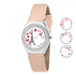 SC CRYSTAL Montre Alysson Tour Eiffel à mouvement tournant SC Crystal ornée de Cristaux scintillants