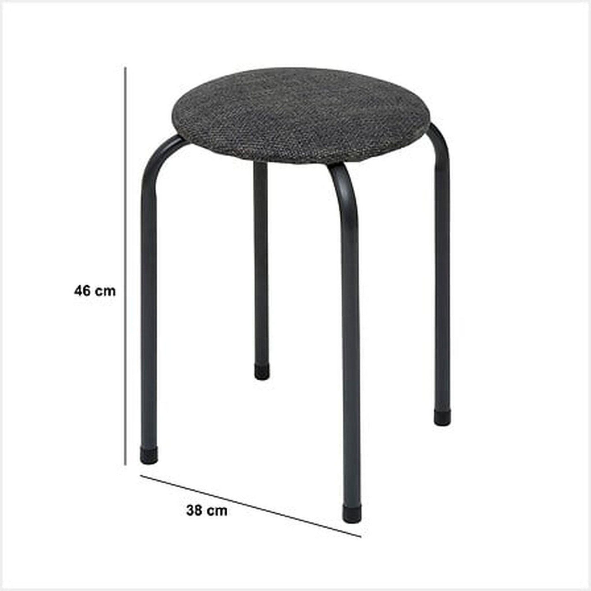 Voir la diapositive 4 : TOILINUX Lot de 2 tabourets d'appoint en métal et tissu chiné flexy