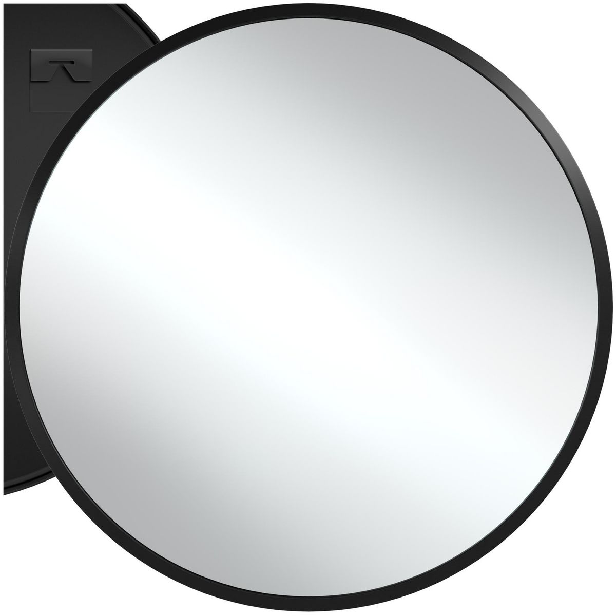 tectake Miroir mural rond Ø 80 cm noir