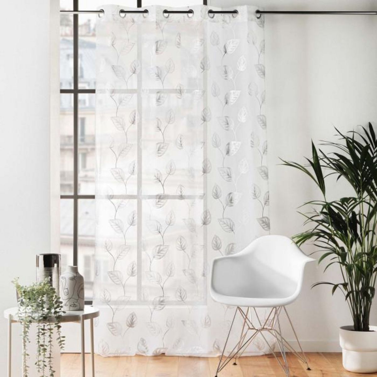 Paris Prix Rideau Voilage à Œillets  Edelia  140x240cm Argent