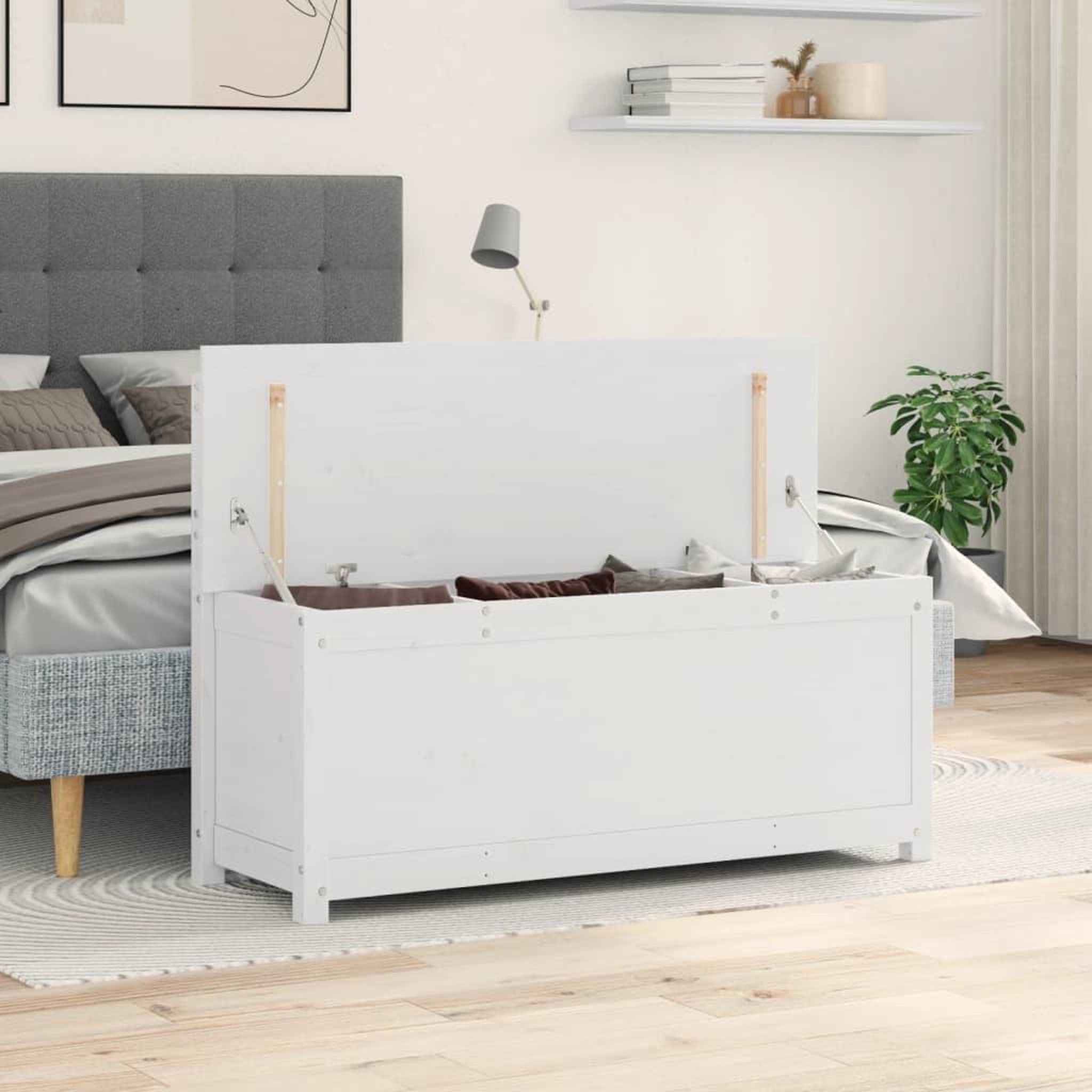 Voir la diapositive 4 : VIDAXL Banc Blanc 110x41x76,5 cm Bois de pin massif