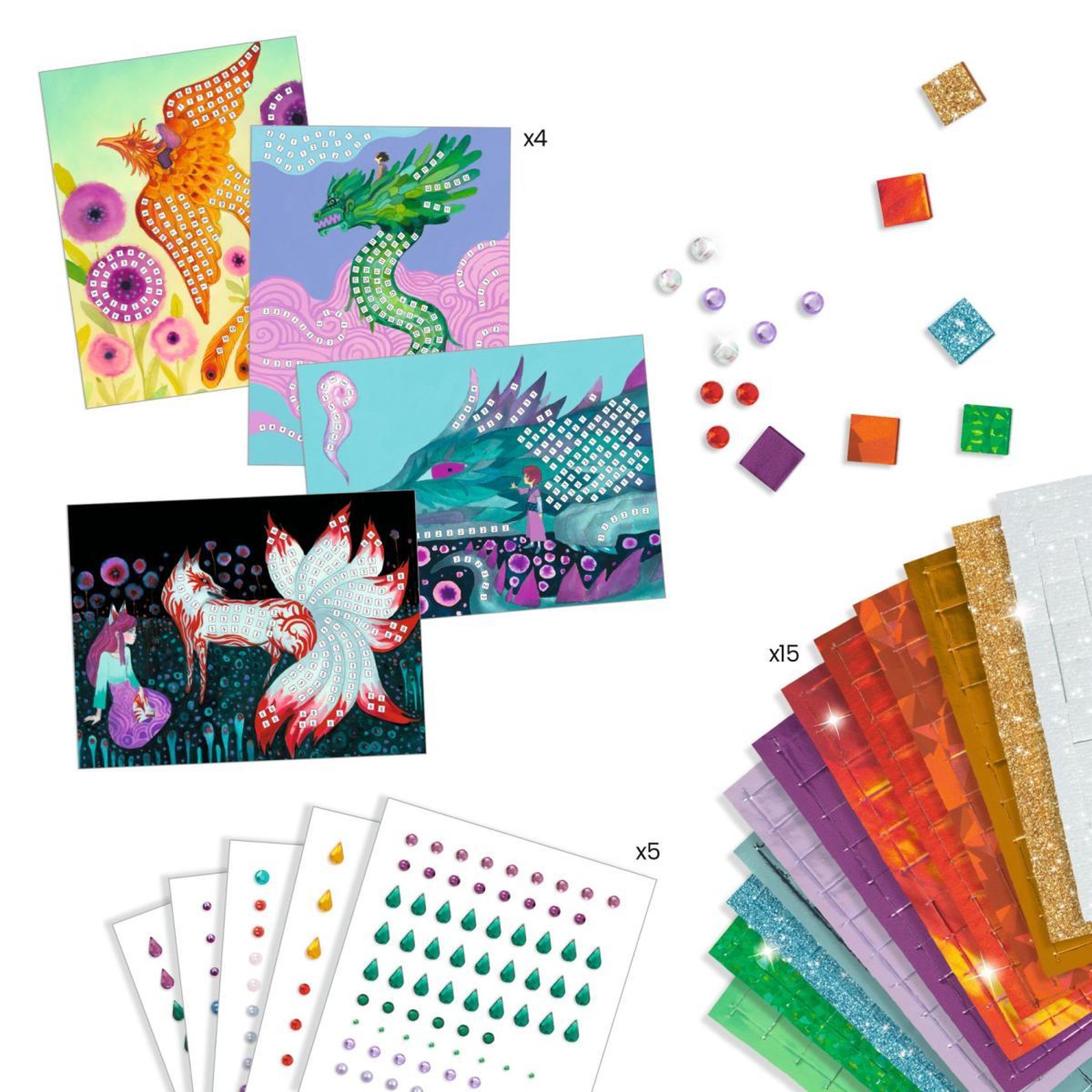 Voir la diapositive 3 : Djeco Coffret de Mosaique - Creatures Legendaires