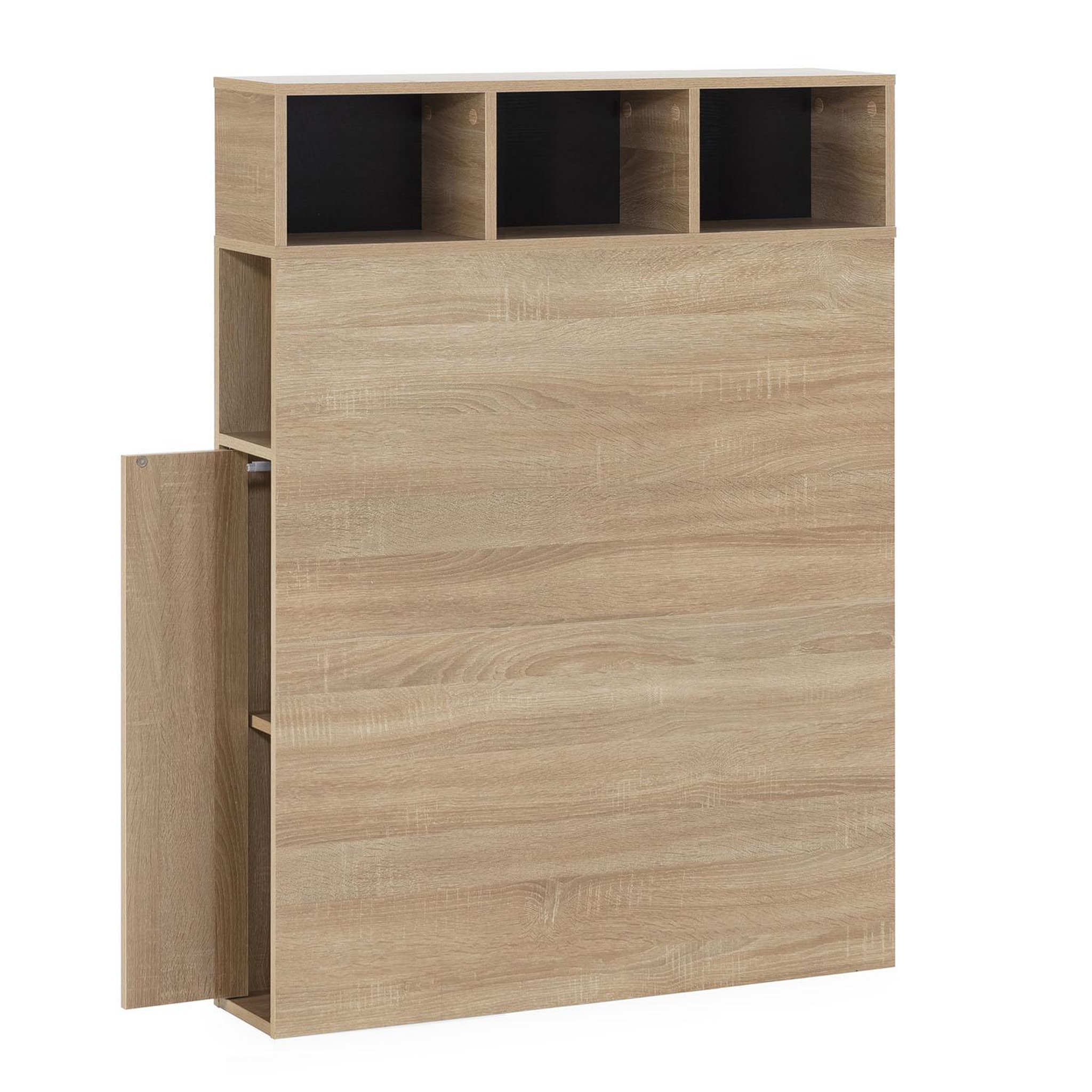 Voir la diapositive 3 : VS VENTA-STOCK Tête de lit Zeus 95 cm avec rangement chêne, 2 portes 9 trous
