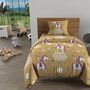 Voir la diapositive 2 : SOLEIL D'OCRE Ensemble couette et parure 5 Pièces LICORNES jaune pour lit en 90x190 cm, par Soleil d'ocre