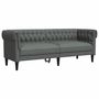 Voir la diapositive 2 : VIDAXL Canape Chesterfield 3 places gris fonce tissu