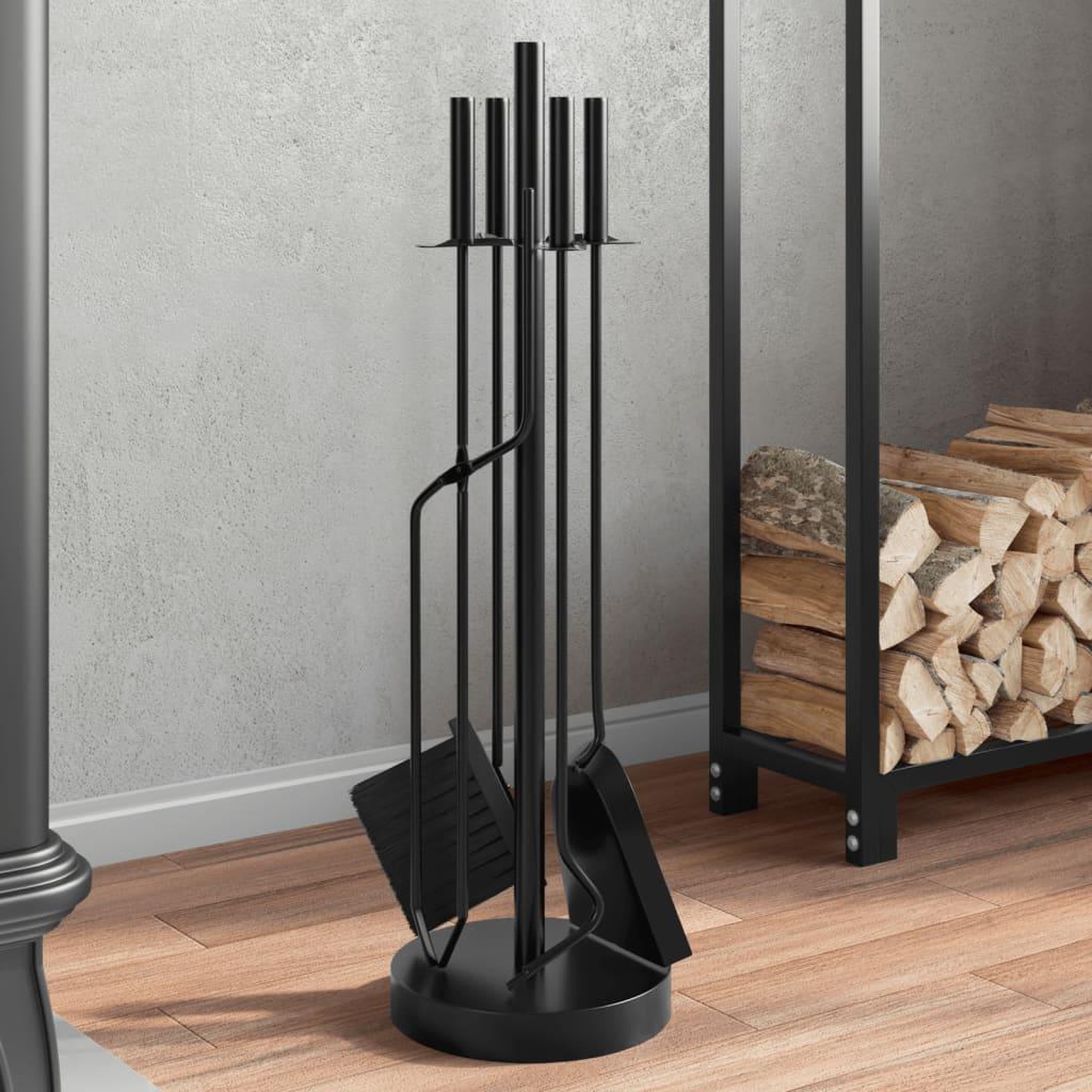 VIDAXL Set d'outils de cheminee 5 pcs 18x66 cm acier