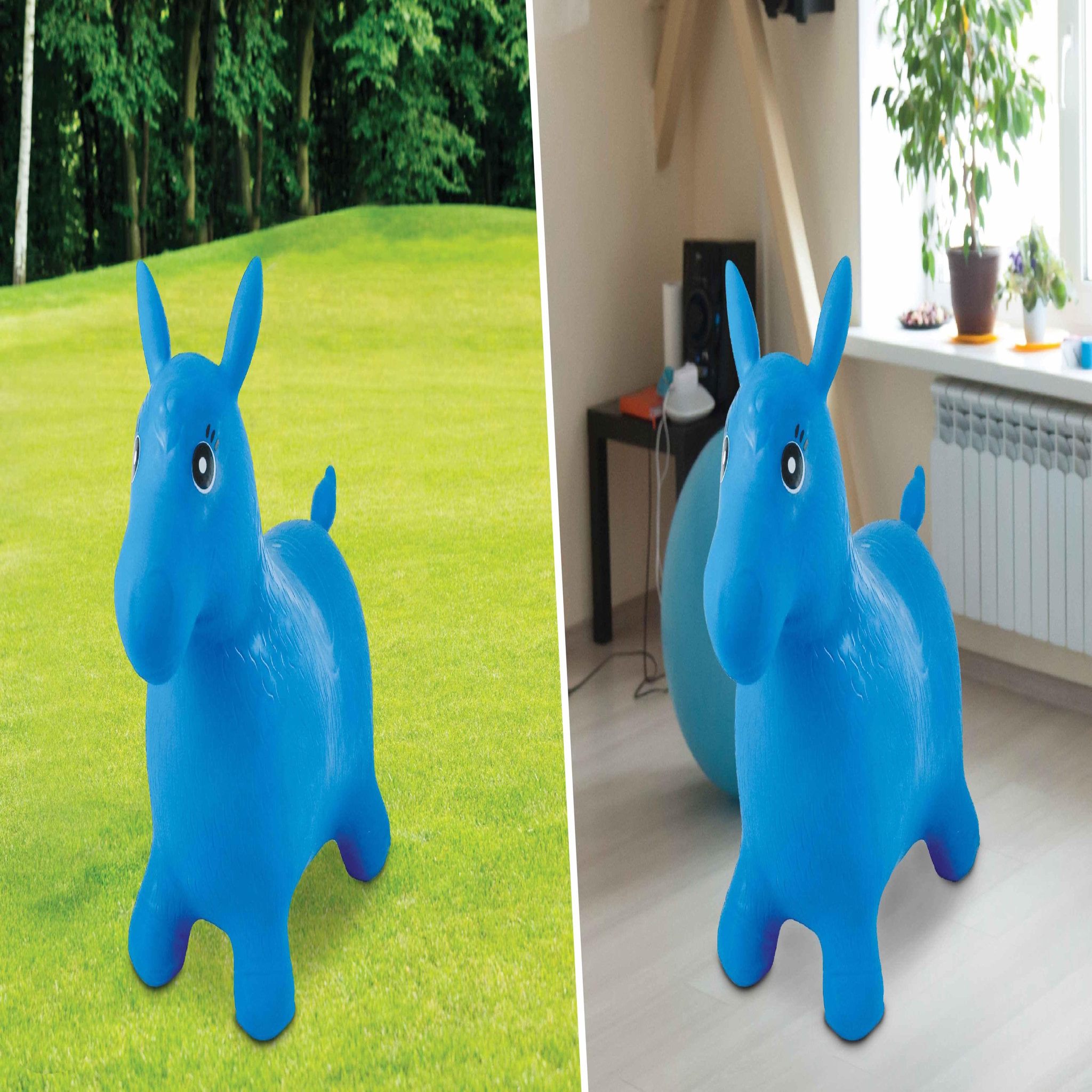 Voir la diapositive 5 : Lexibook Poney Sauteur Gonflable Bleu
